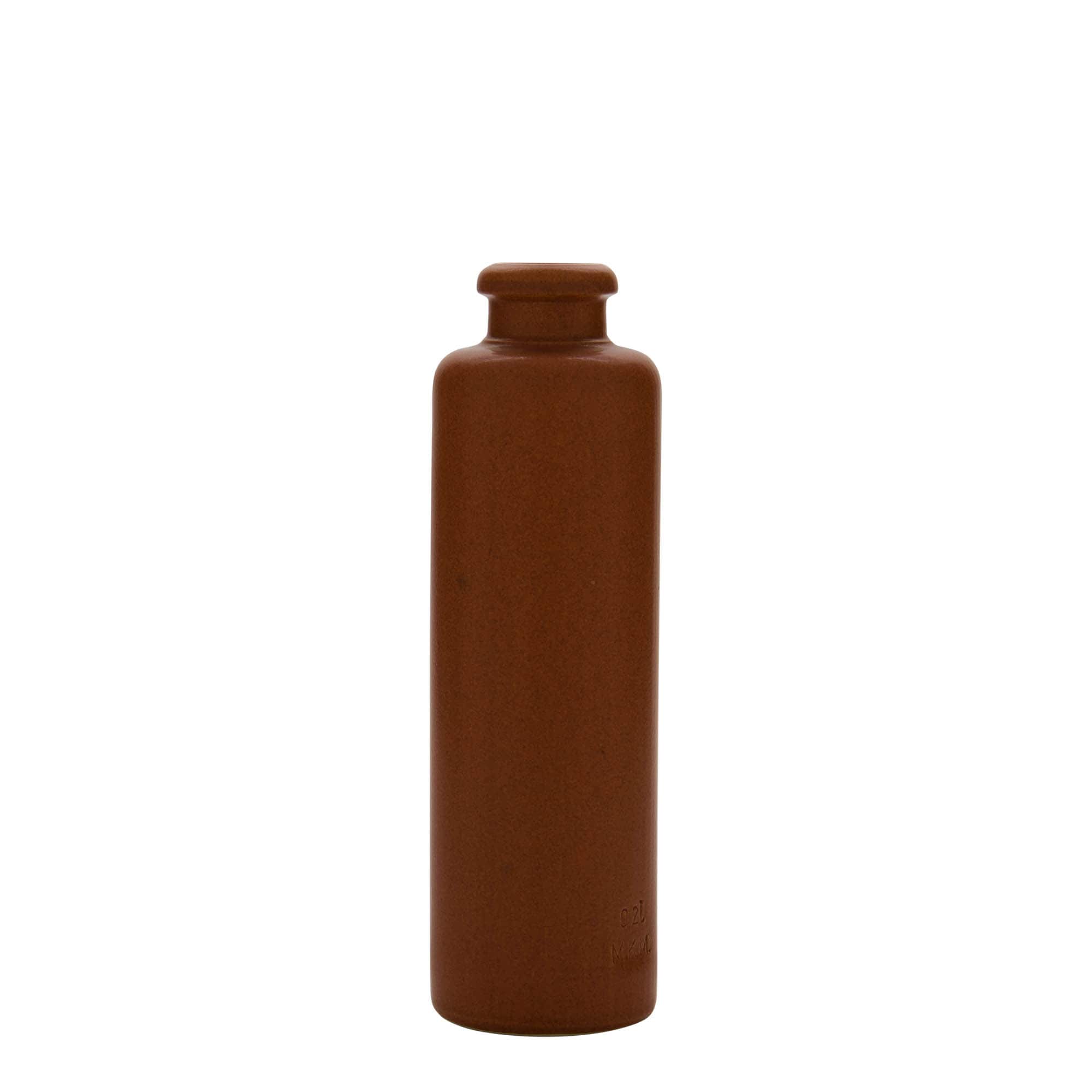 200 ml tonkrukke, steingods, rødbrun, åpning: kork