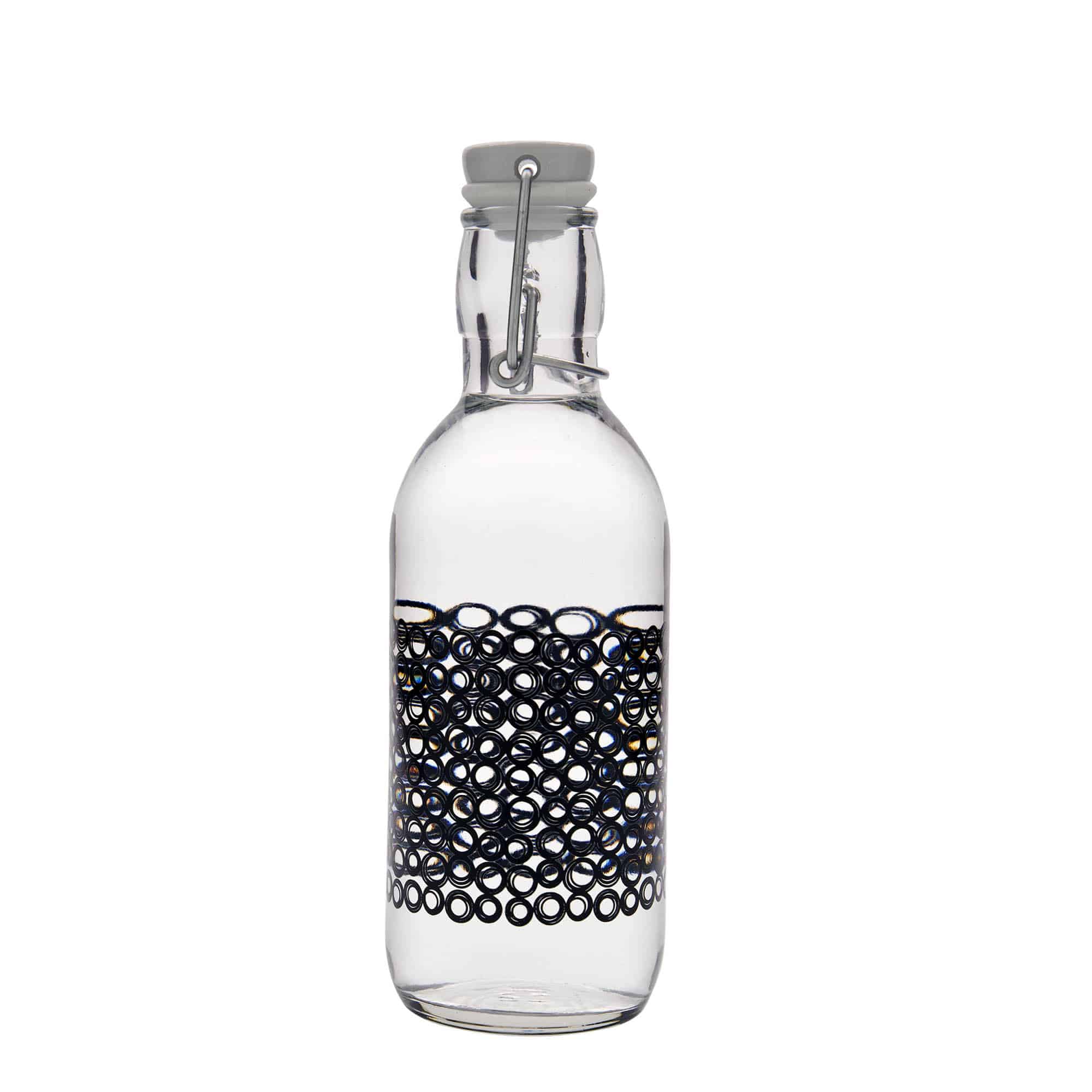 500 ml glassflaske 'Emilia', motiv: Circola nero, åpning: patentkork