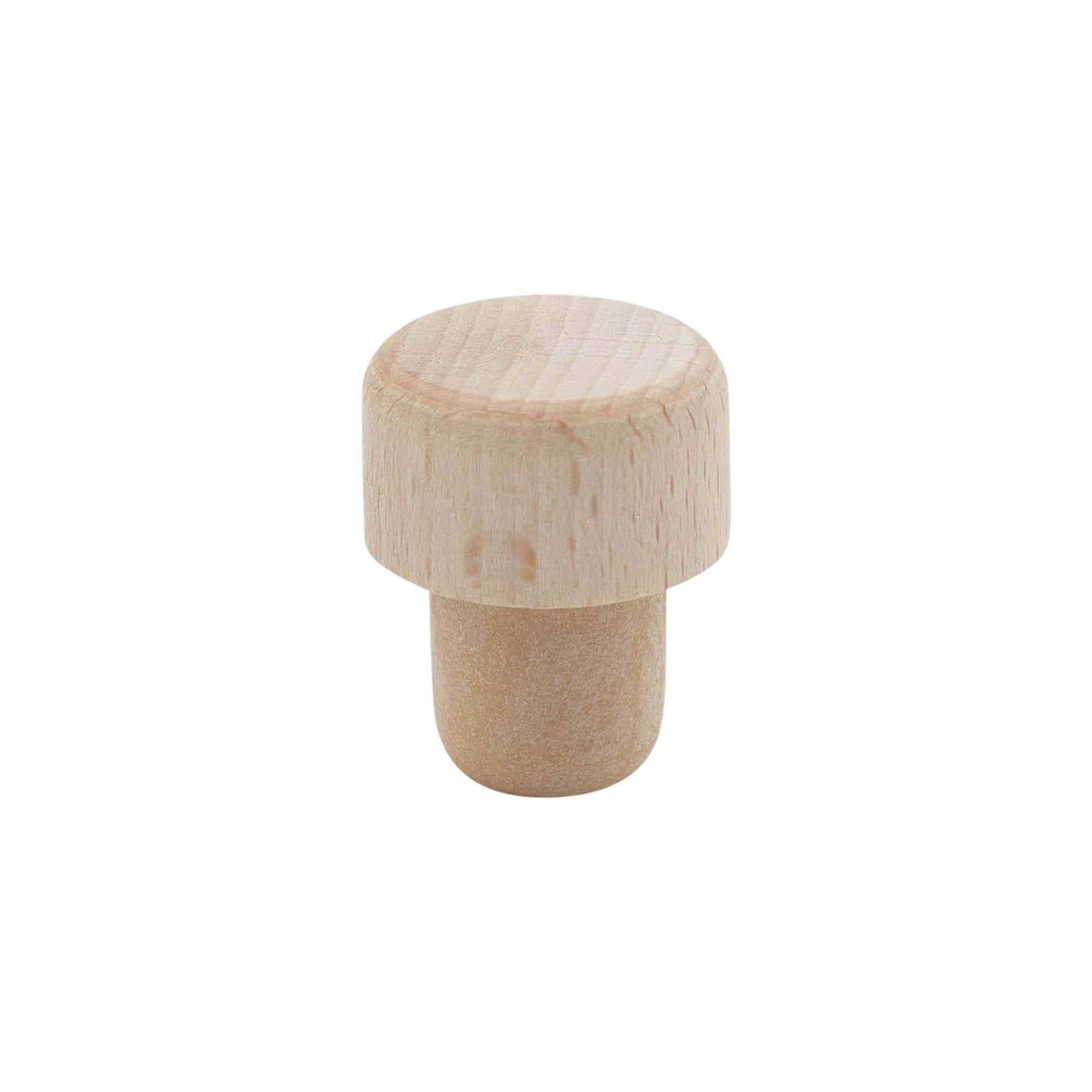Håndtappingskork med doseringsåpning 19 mm, tre/plast, beige, for åpning: kork