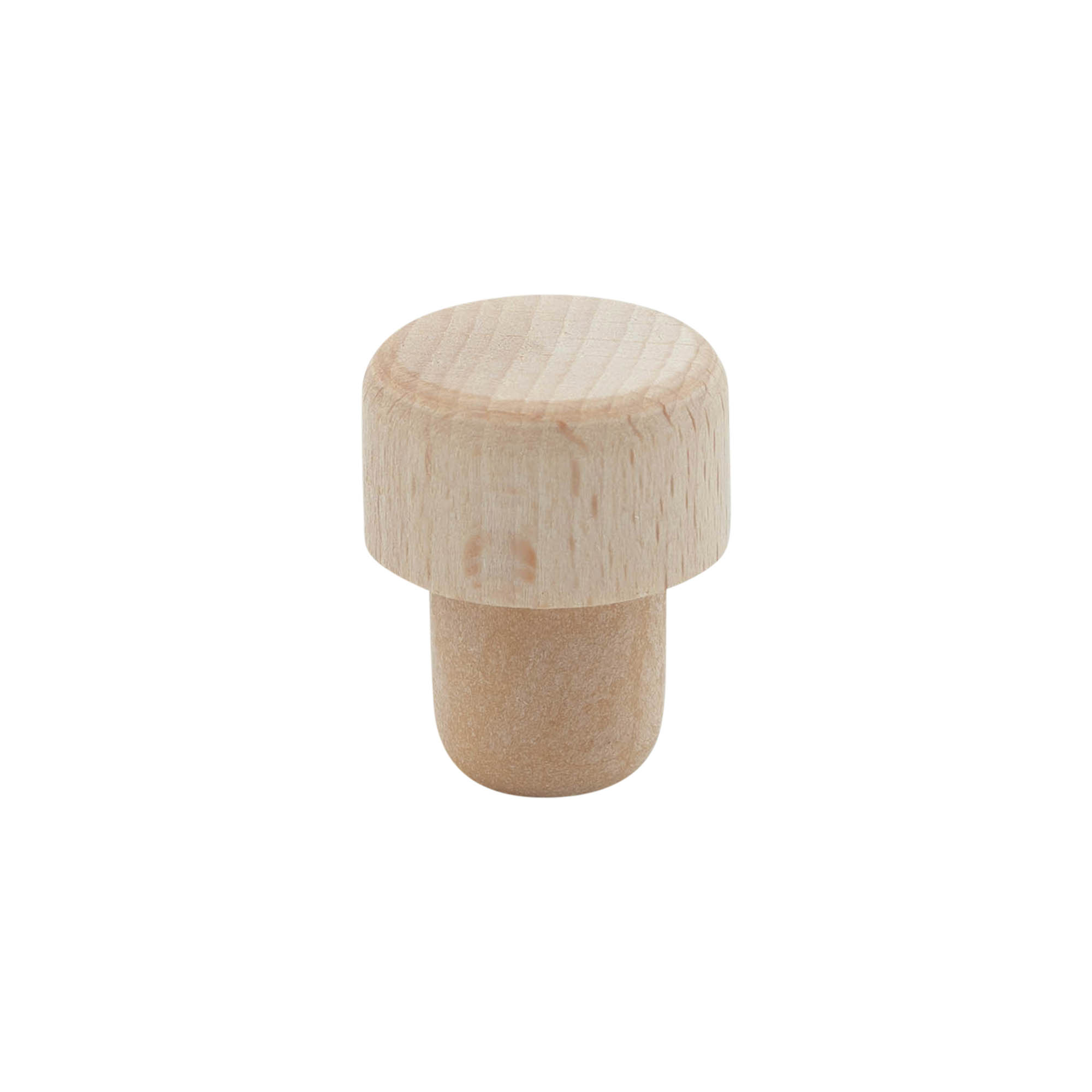 Håndtappingskork med doseringsåpning 19 mm, tre/plast, beige, for åpning: kork