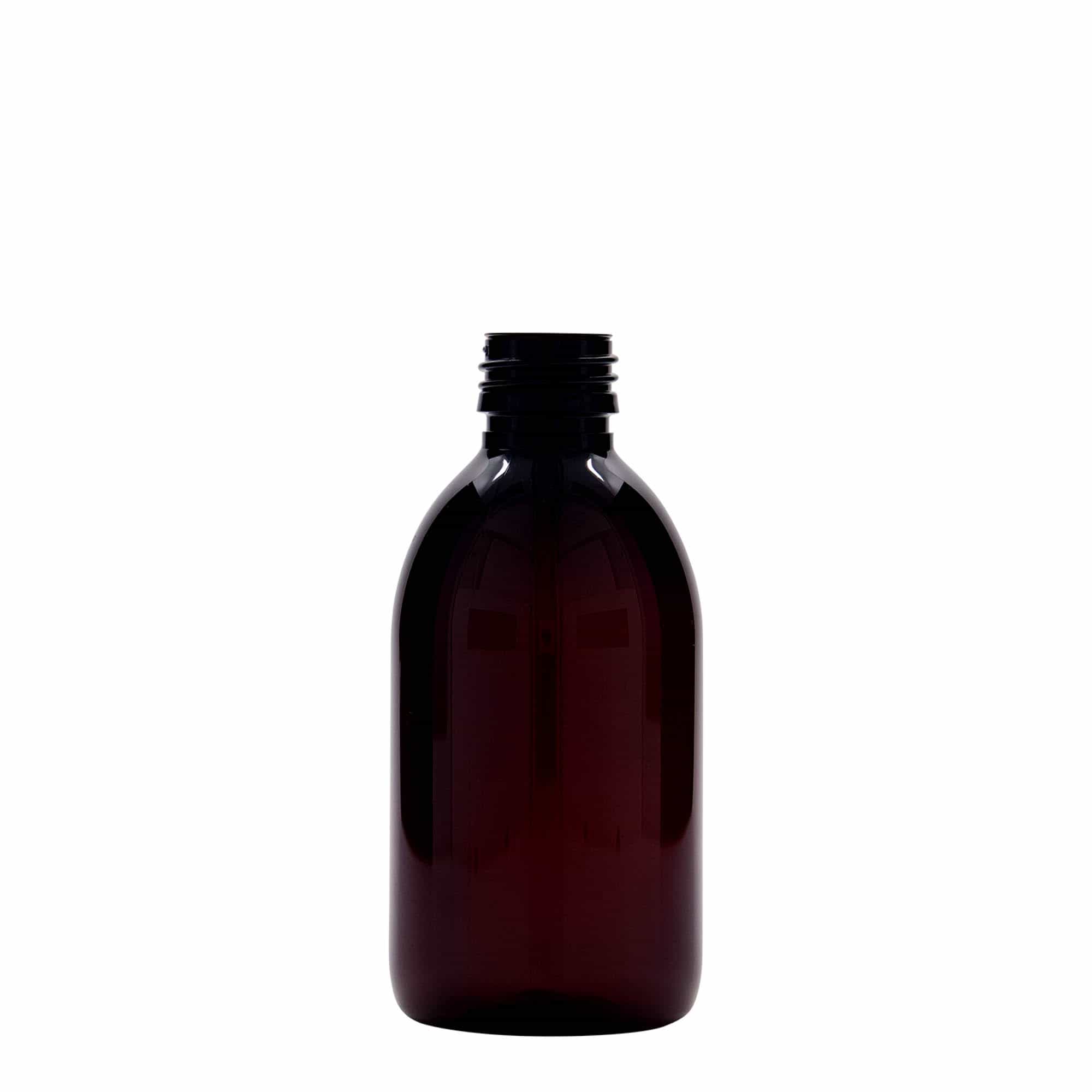 250 ml PET-medisinflaske, brun, plast, åpning: PP 28 250 ml PET-medisinflaske, brun, plast, åpning: PP 28