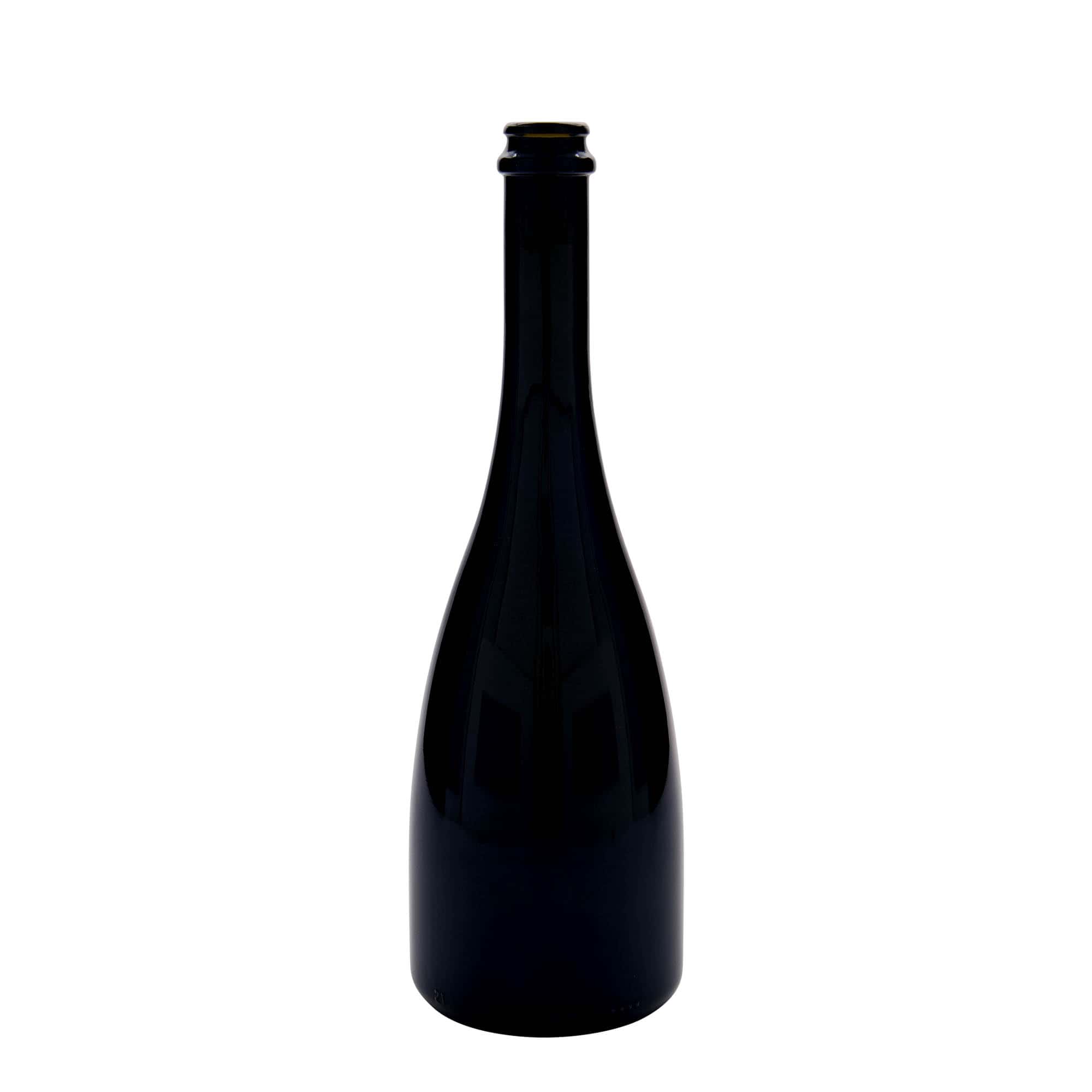 750 ml øl-/musserende vinflaske 'Tosca', glass, antikkgrønn, åpning: skrukork