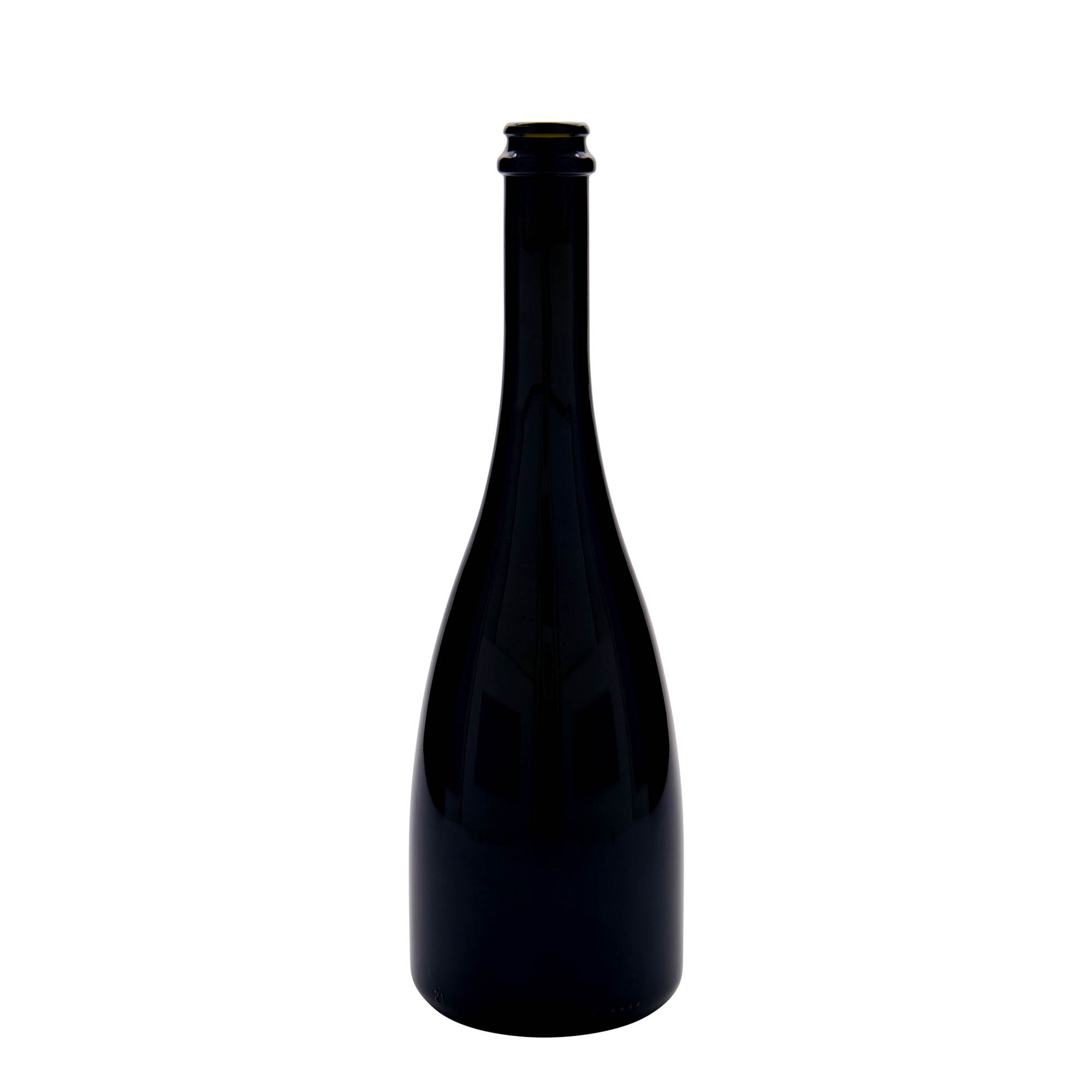 750 ml øl-/musserende vinflaske 'Tosca', glass, antikkgrønn, åpning: skrukork