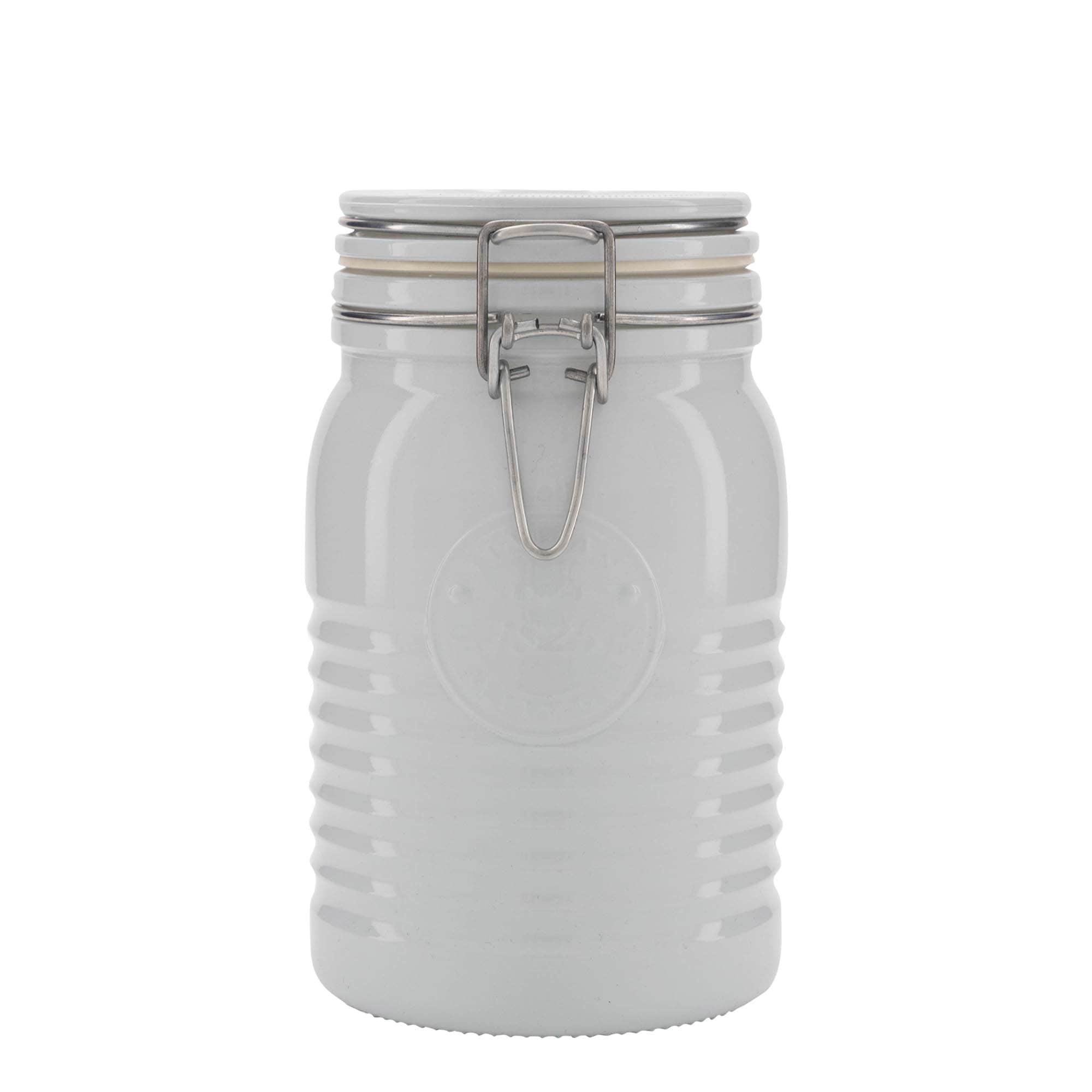 1000 ml bøyleglass "Officina 1825", hvit, åpning: Bøylelokk 1000 ml bøyleglass "Officina 1825", hvit, åpning: Bøylelokk