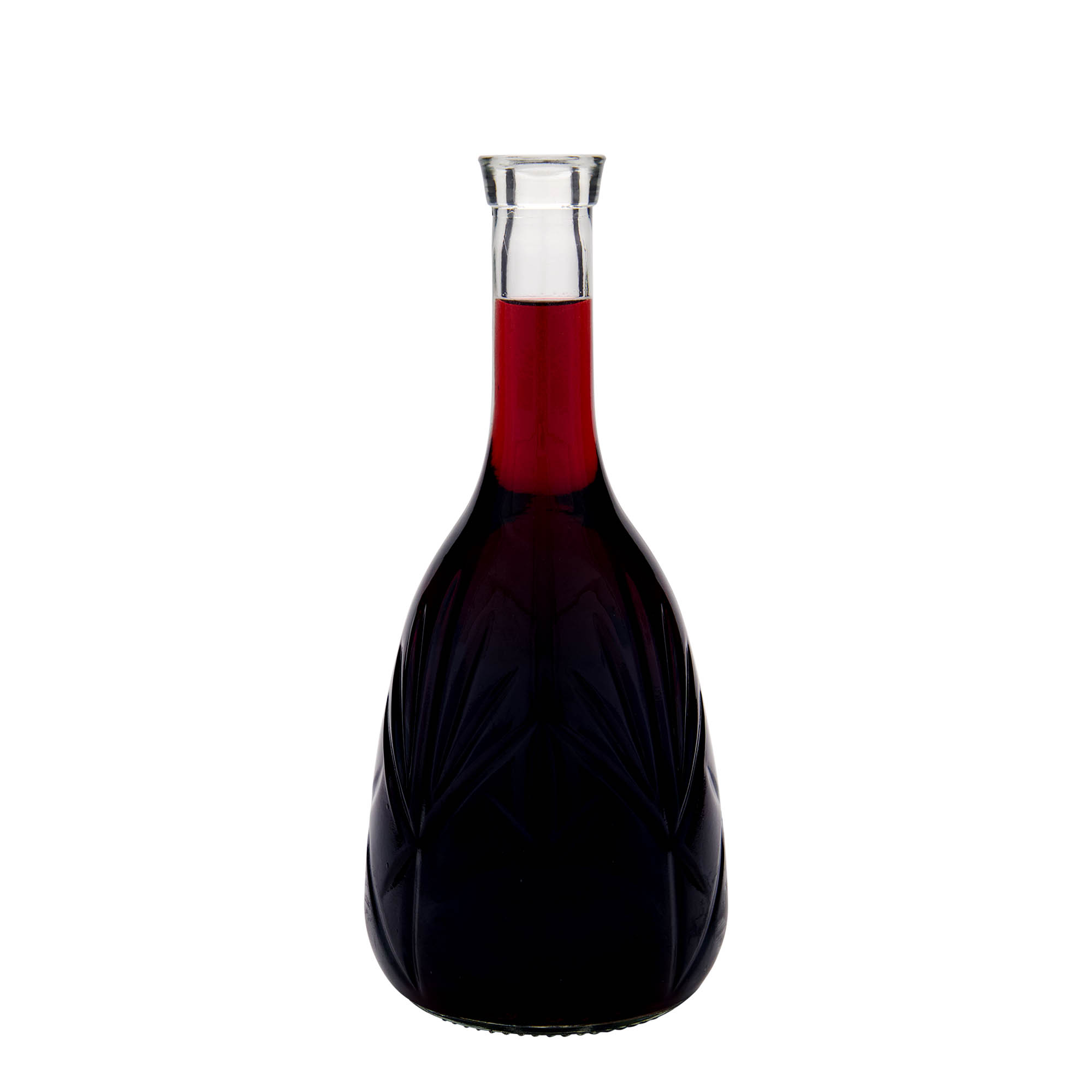 1.000 ml glassflaske 'Reliefa', åpning: kork