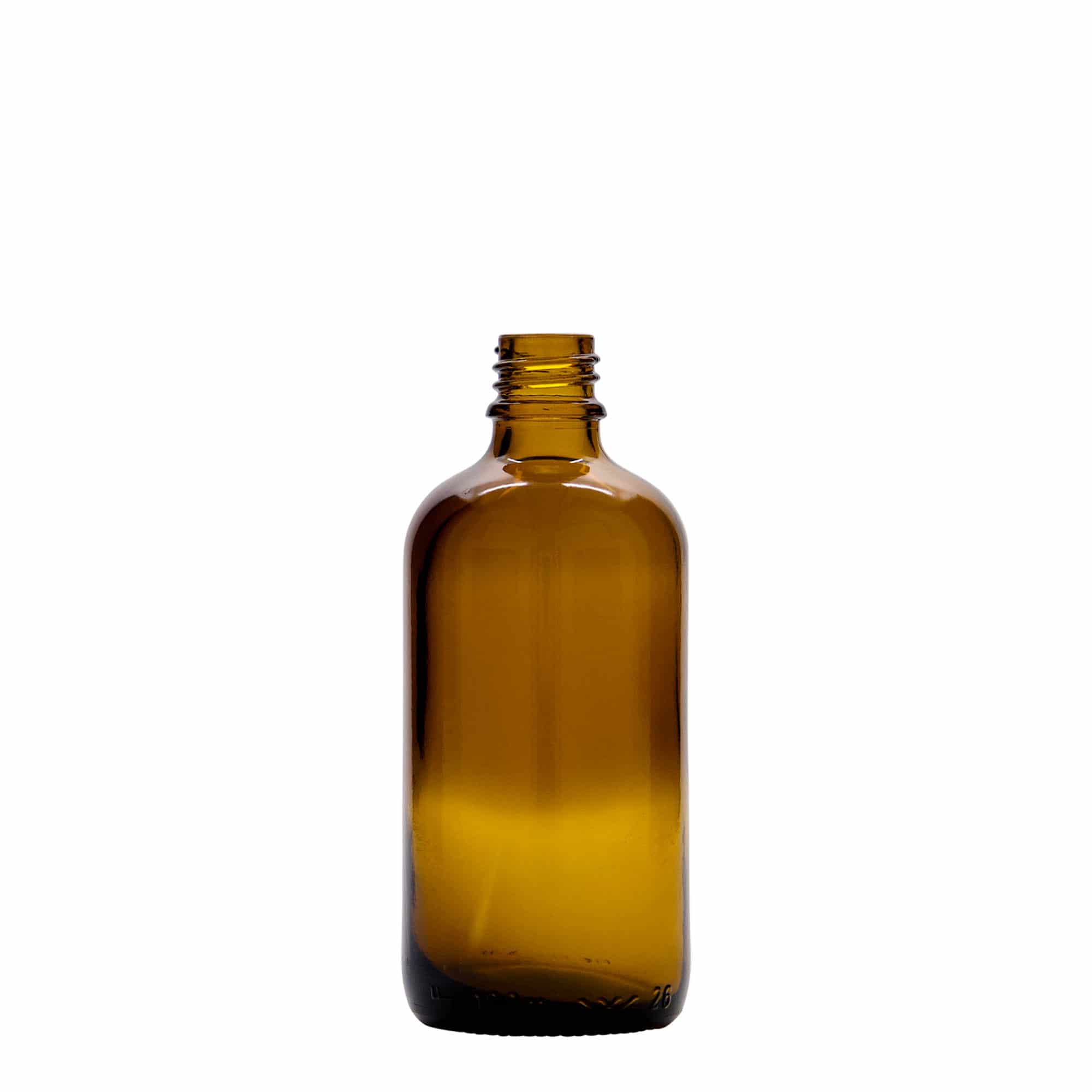 100 ml pipetteflaske medisin, glass, brun-rød, åpning: DIN 18