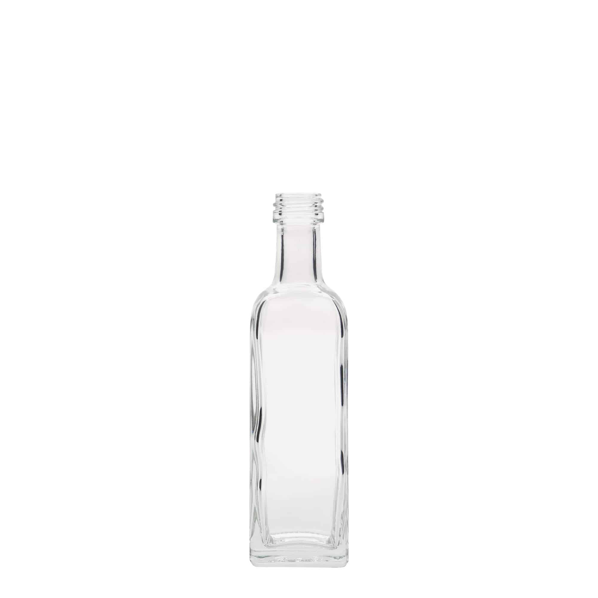 60 ml glassflaske 'Marasca', firkantet, åpning: PP 18