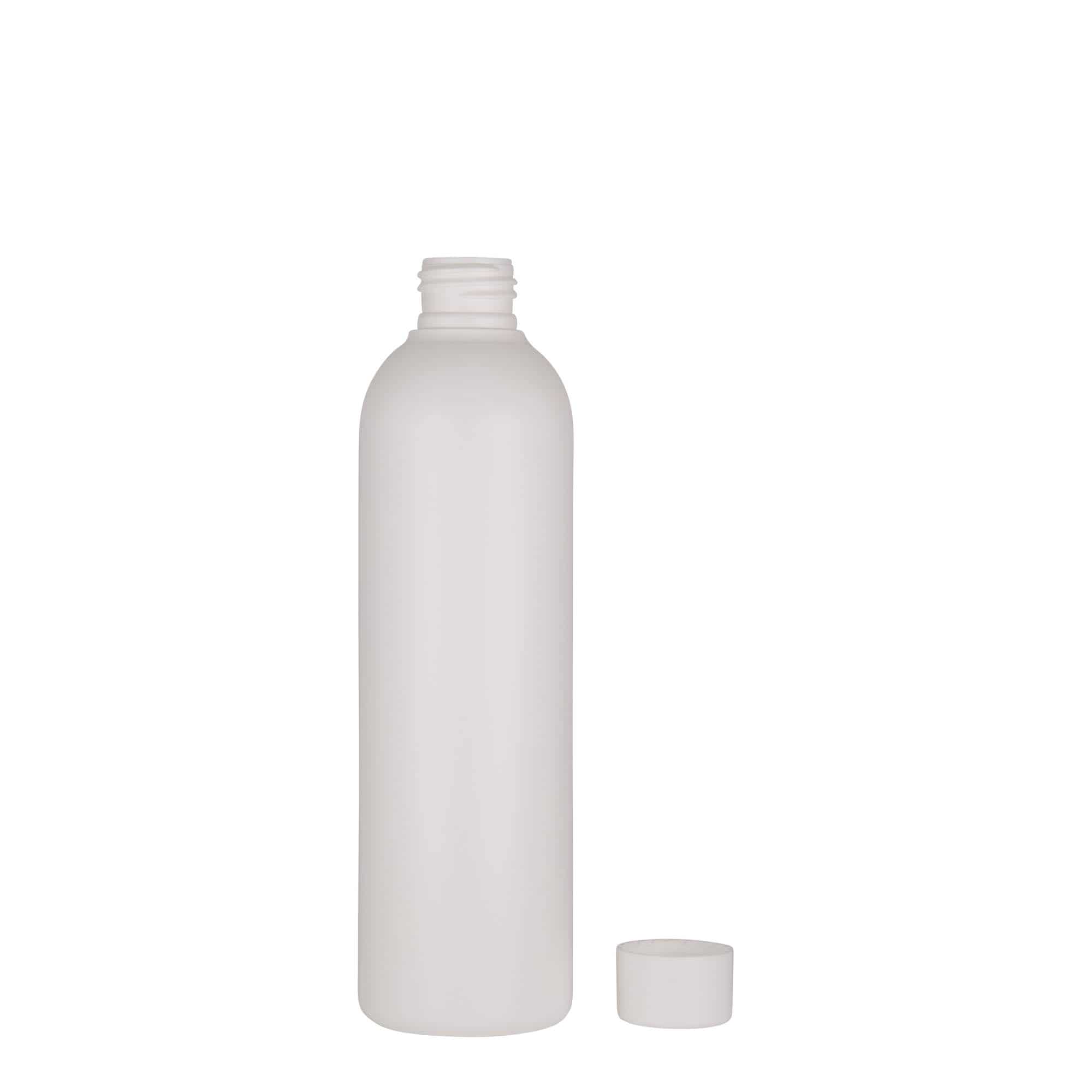 250 ml plastflaske "Tuffy", HDPE, hvit, åpning: 24/410