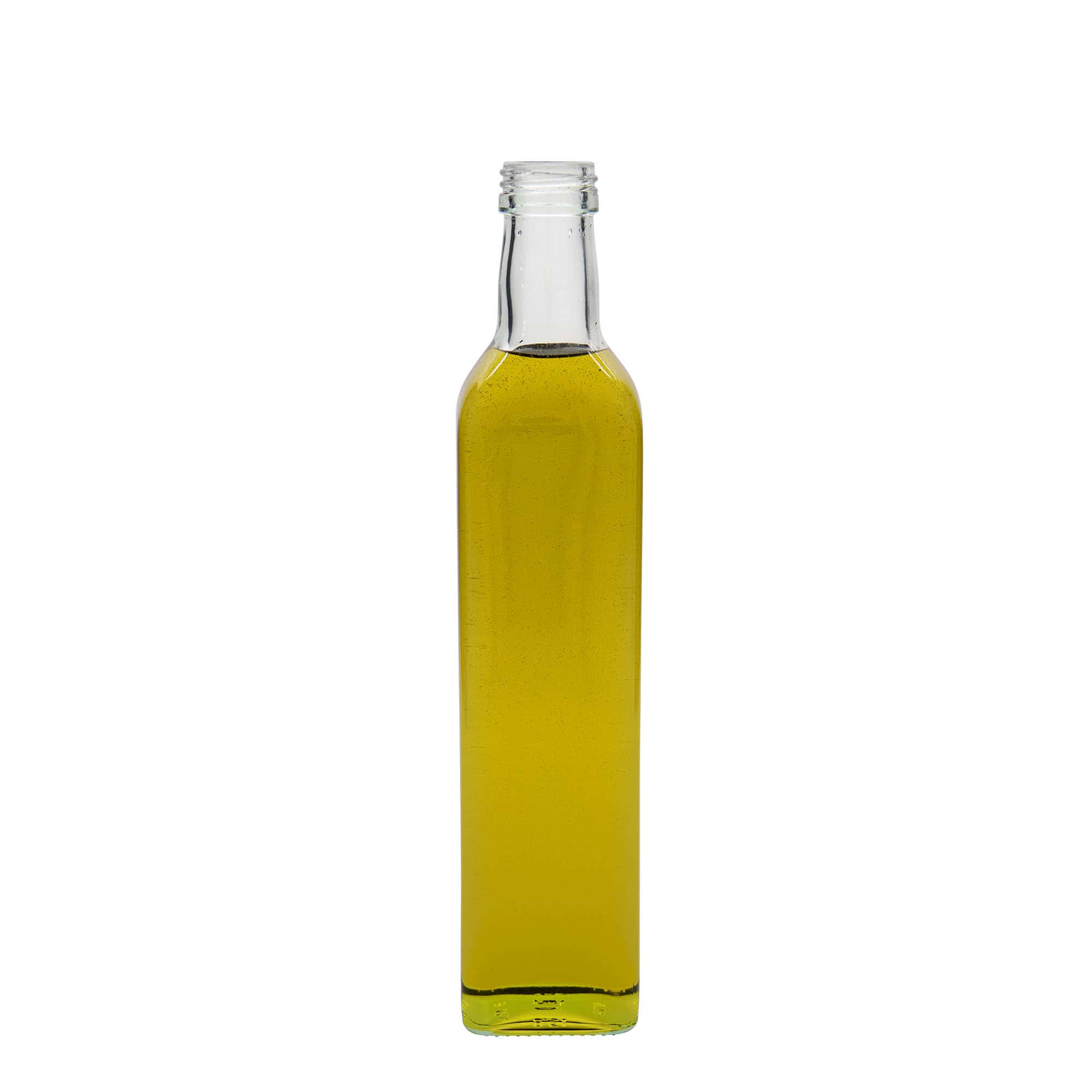 500 ml glassflaske 'Marasca', firkantet, åpning: PP 31,5 500 ml glassflaske 'Marasca', firkantet, åpning: PP 31,5