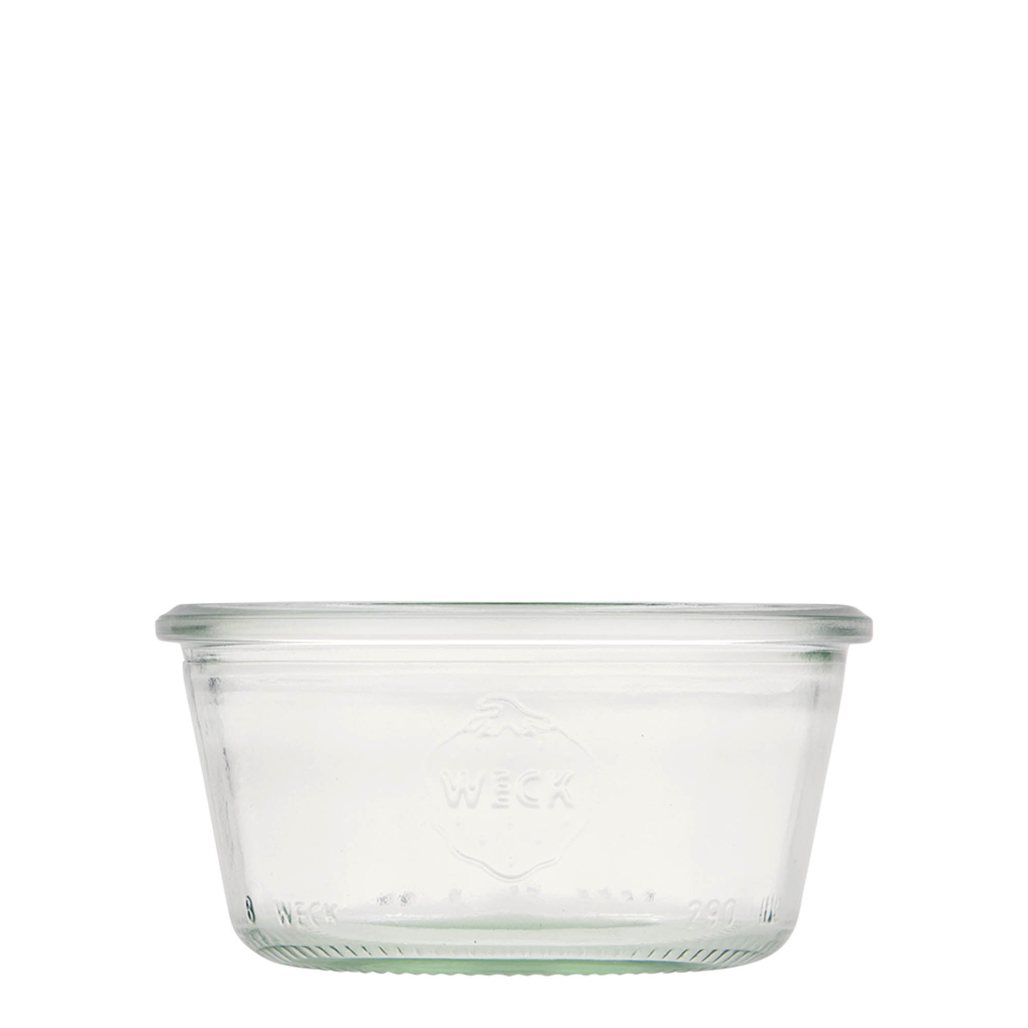6x 290 ml lavt WECK-sylteglass av terrintype med glasslokk RR 100