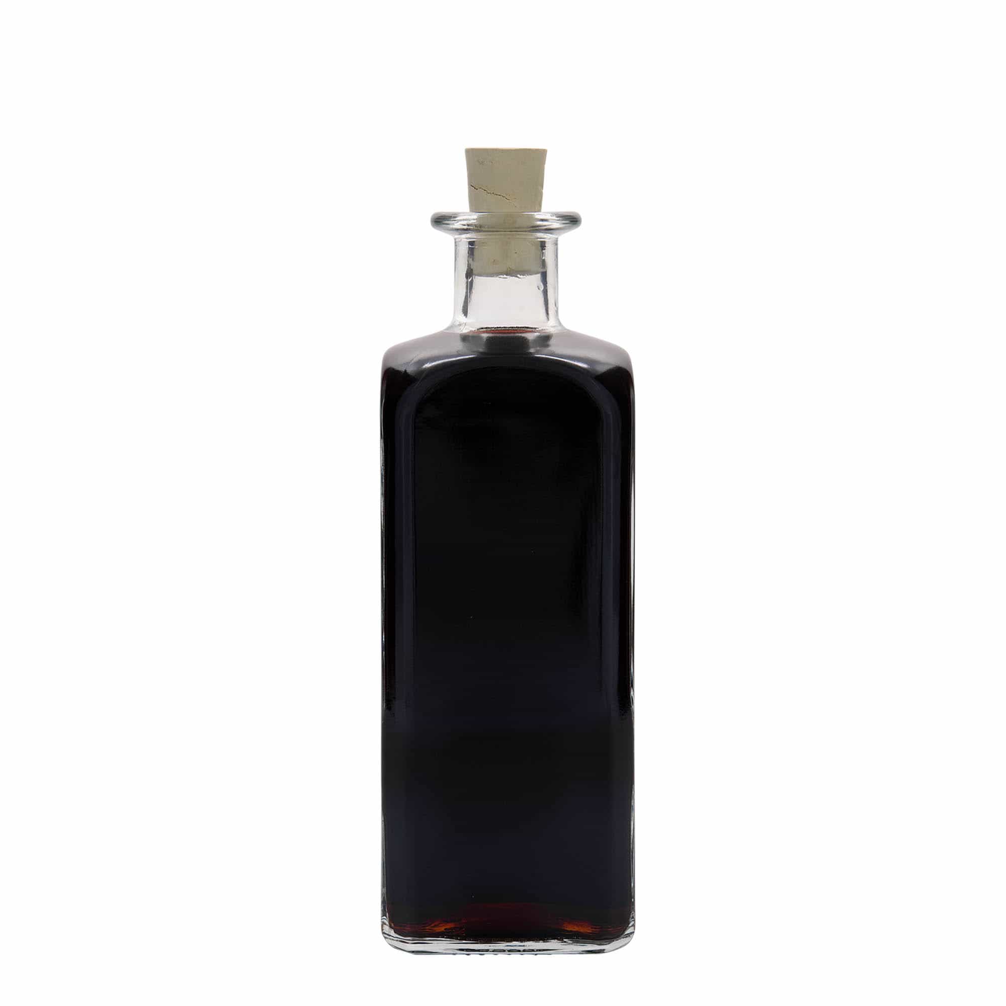 500 ml apotekerglassflaske Carré, kvadratisk, åpning: Kork