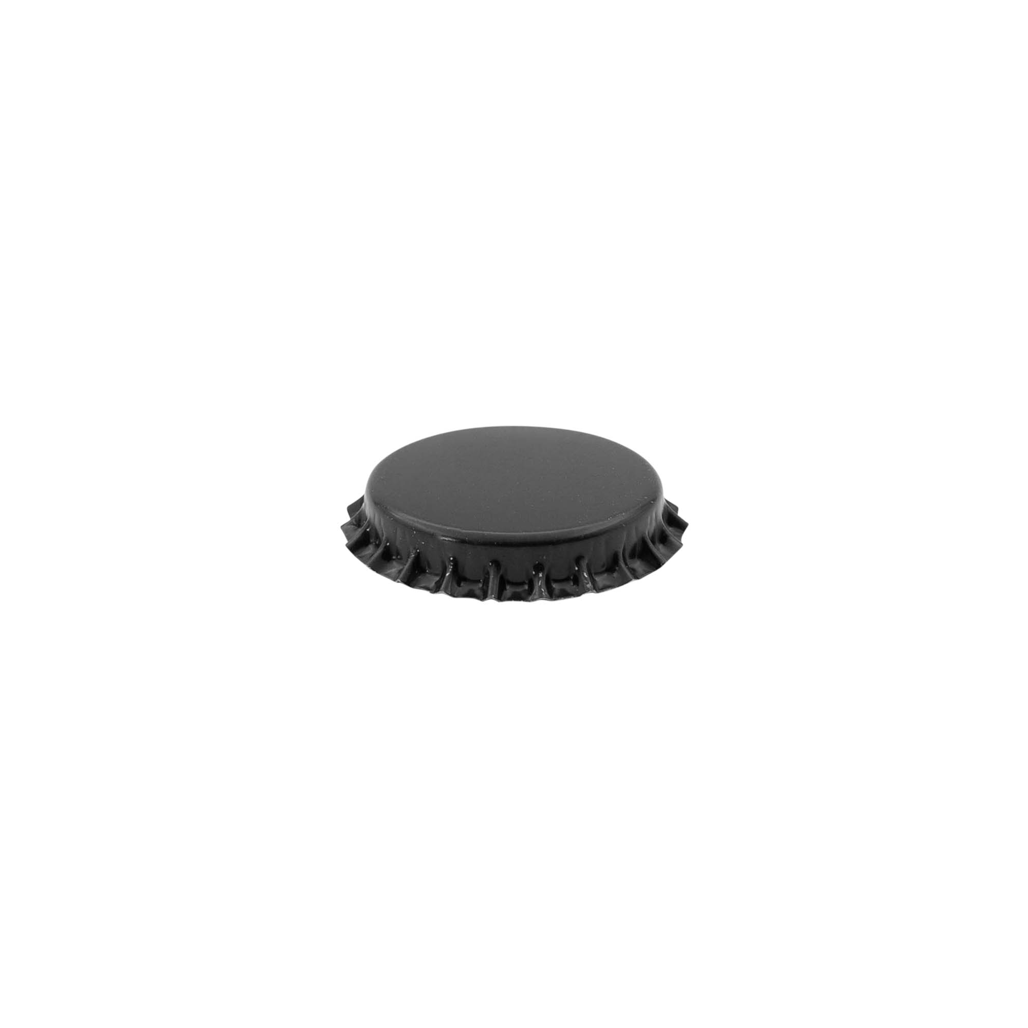 Kronkork 29 mm, metall, svart