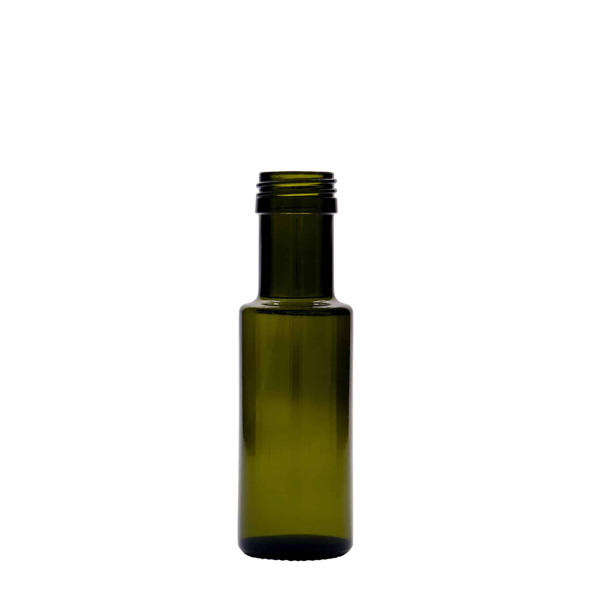 100 ml glassflaske "Dorica", antikkgrønn, åpning: PP 31,5