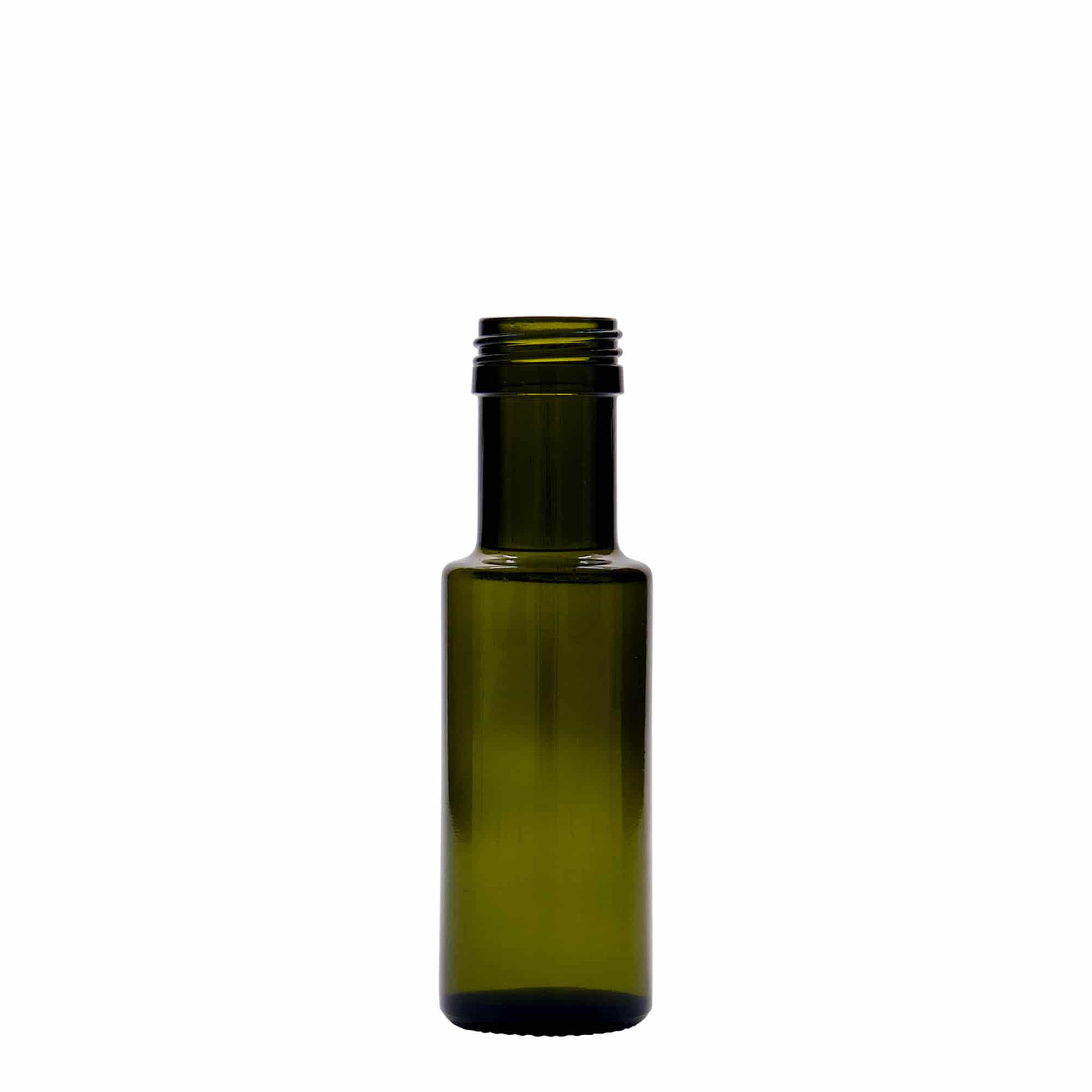 100 ml glassflaske 'Dorica', antikkgrønn, åpning: PP 31,5