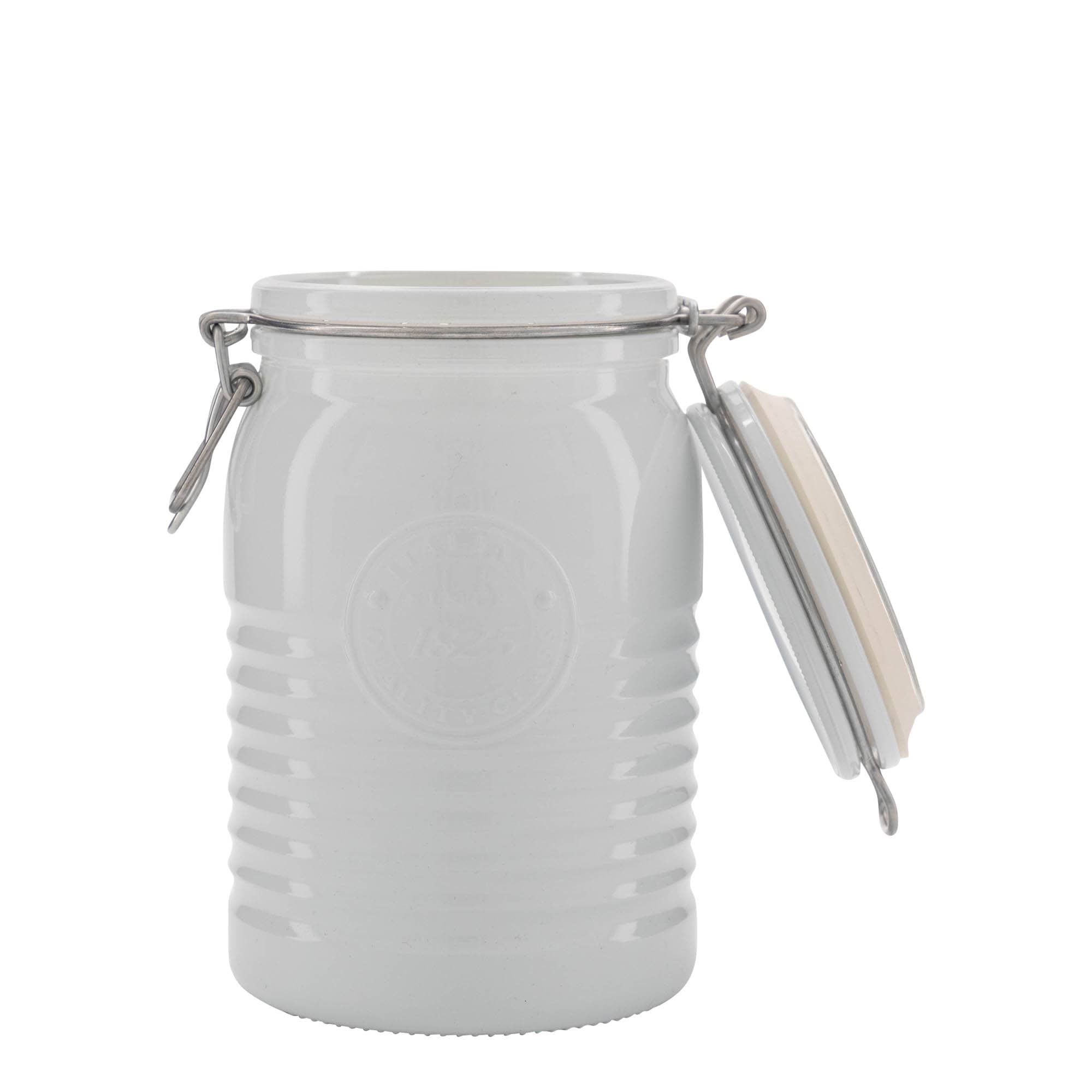 1000 ml bøyleglass "Officina 1825", hvit, åpning: Bøylelokk
