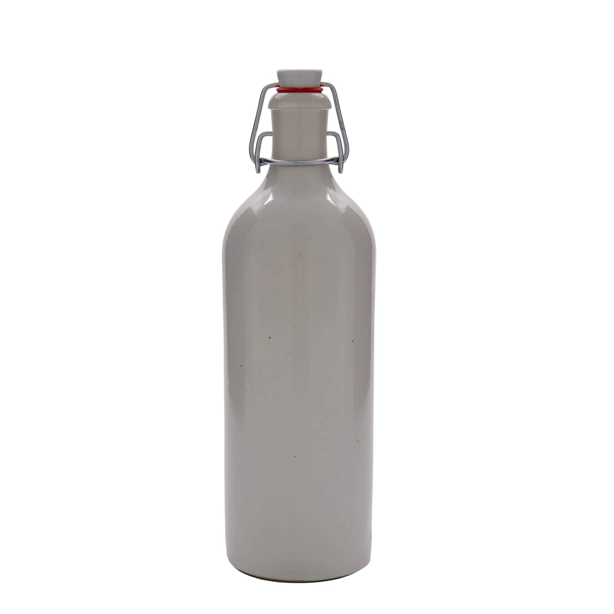 750 ml tonkrukke, steingods, hvit, åpning: patentlokk