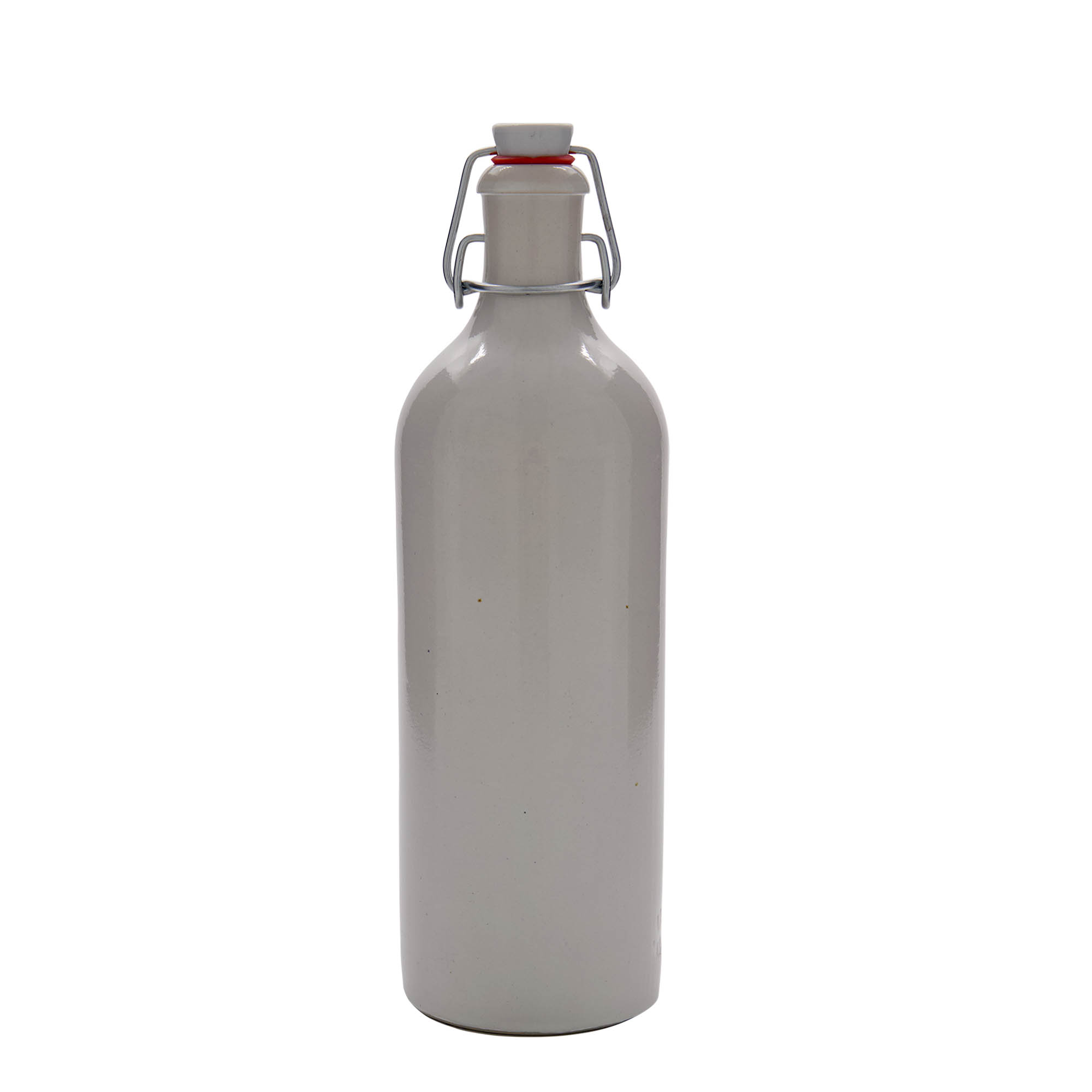 750 ml tonkrukke, steingods, hvit, åpning: patentlokk