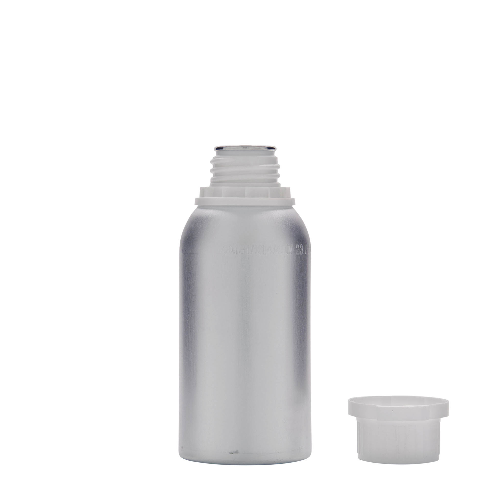 275 ml aluminiumsflaske, metall, sølv, åpning: DIN 32