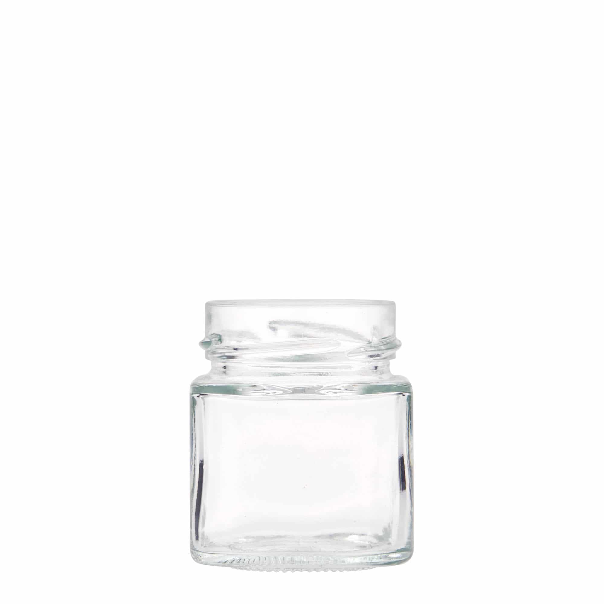 156 ml firkantet glass 'Funny', åpning: Deep-Twist-Off (DTO 58)