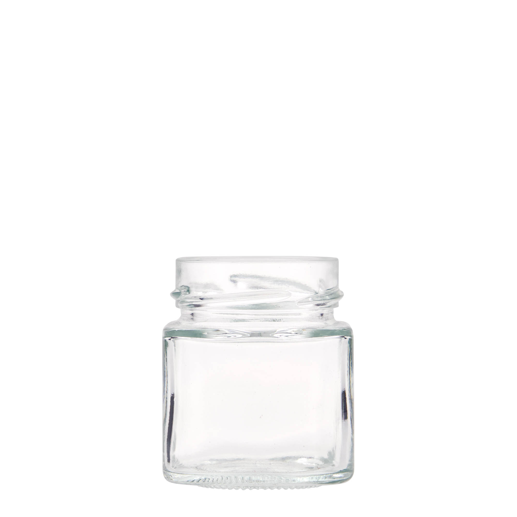 156 ml firkantet glass 'Funny', åpning: Deep-Twist-Off (DTO 58)