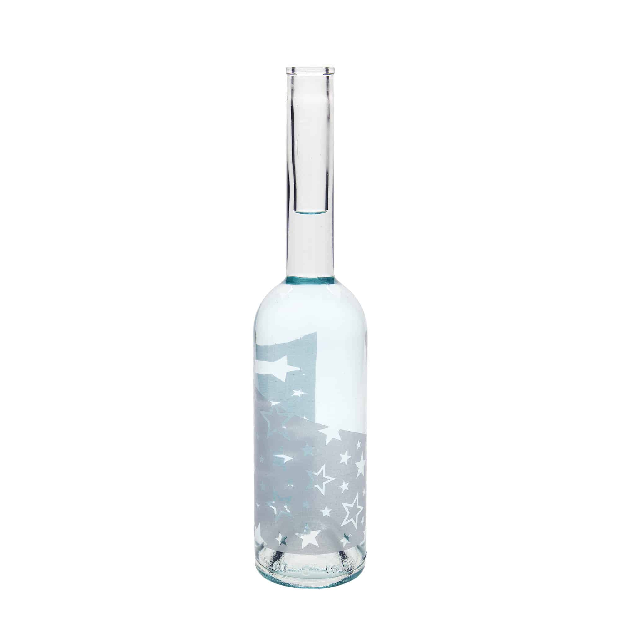 500 ml glassflaske "Opera", motiv: Sølvstjerne, åpning: Kork