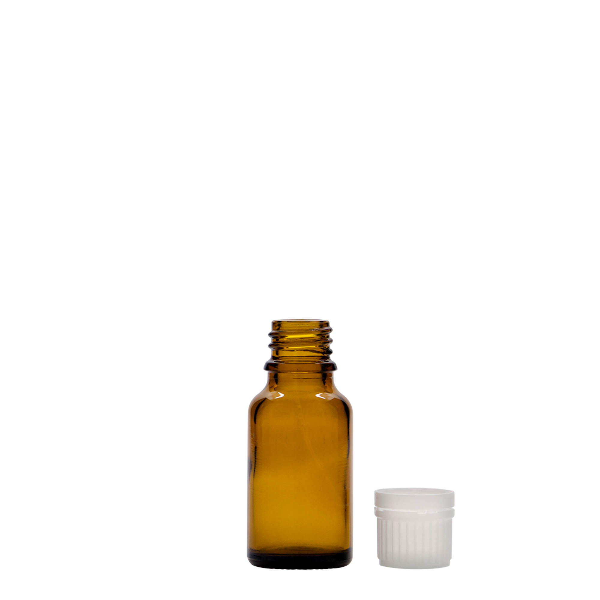 15 ml medisinflaske, glass, brun, åpning: DIN 18