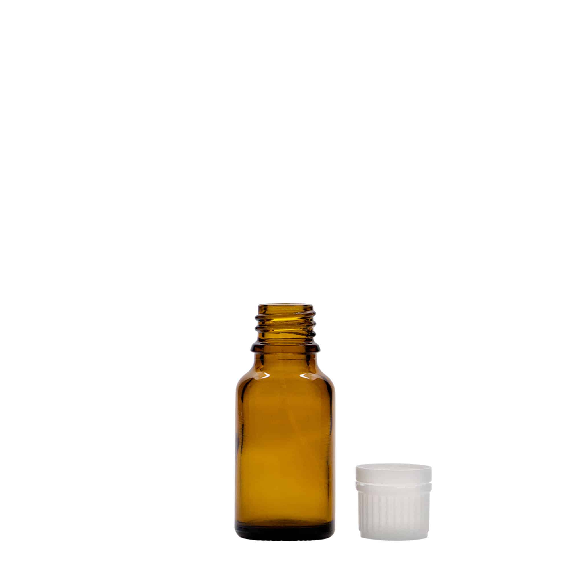 15 ml medisinflaske, glass, brun, åpning: DIN 18