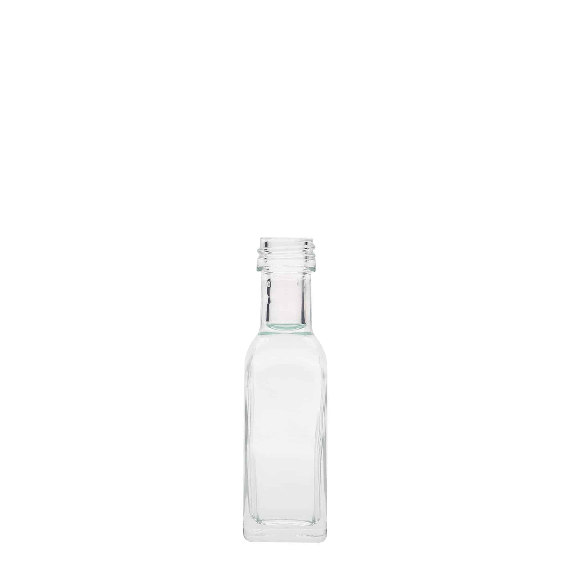 20 ml glassflaske 'Marasca', firkantet, åpning: PP 18