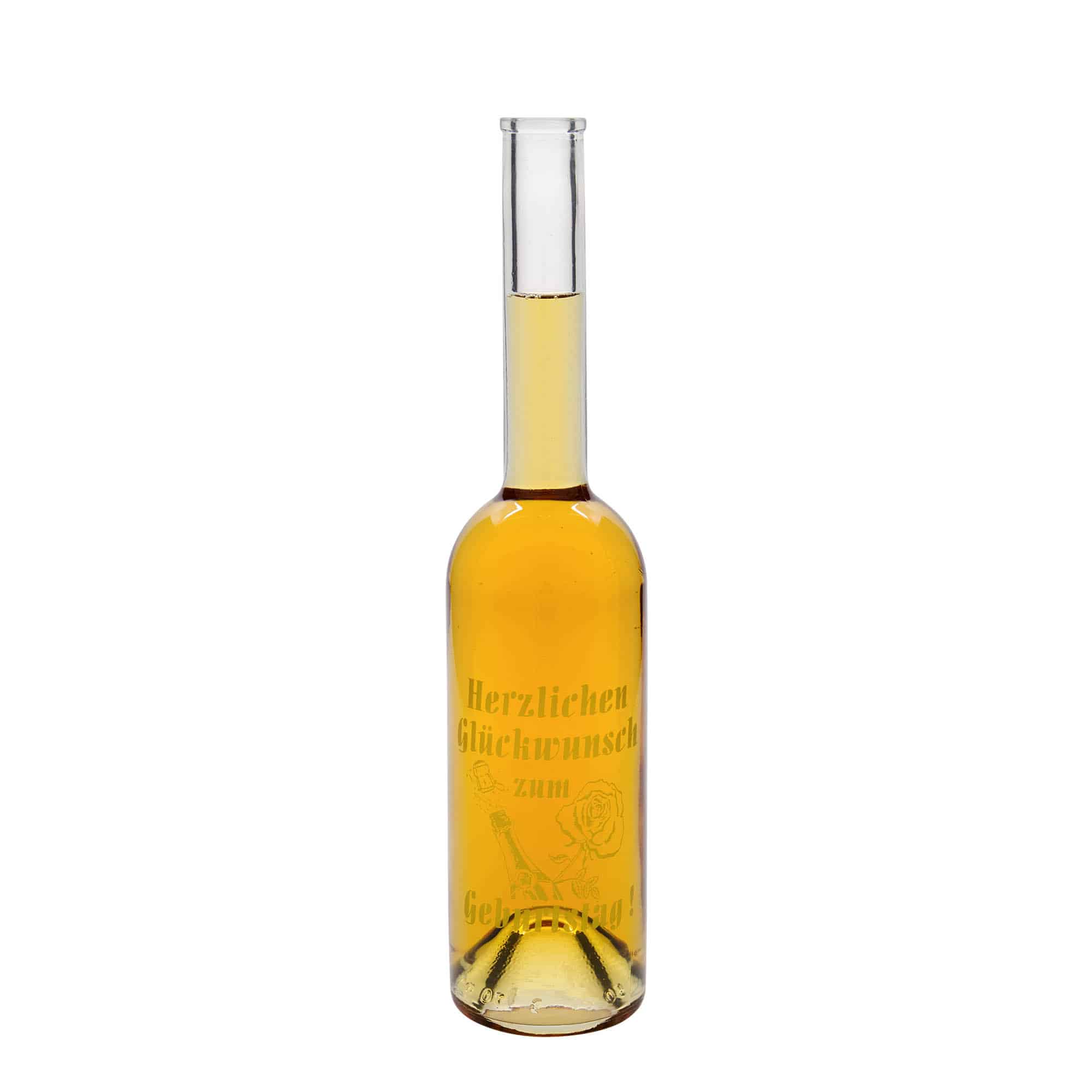 500 ml glassflaske 'Opera', motiv: bursdagsflaske, åpning: kork 500 ml glassflaske 'Opera', motiv: bursdagsflaske, åpning: kork