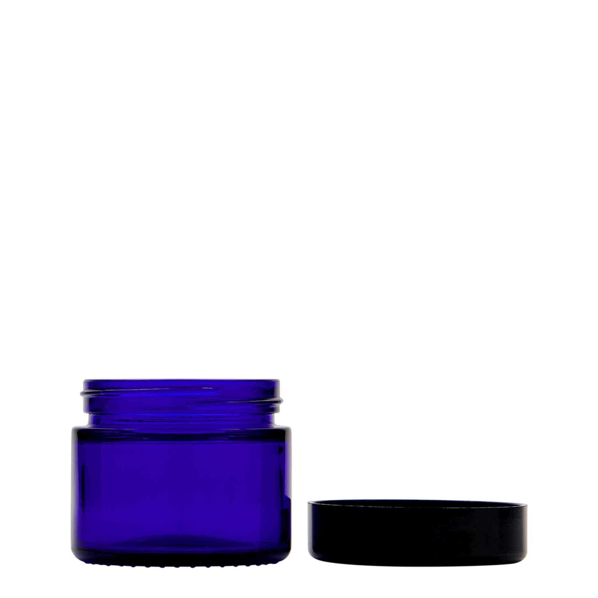 50 ml krukke 'Blue Edition', glass, kongeblå, åpning: skrukork