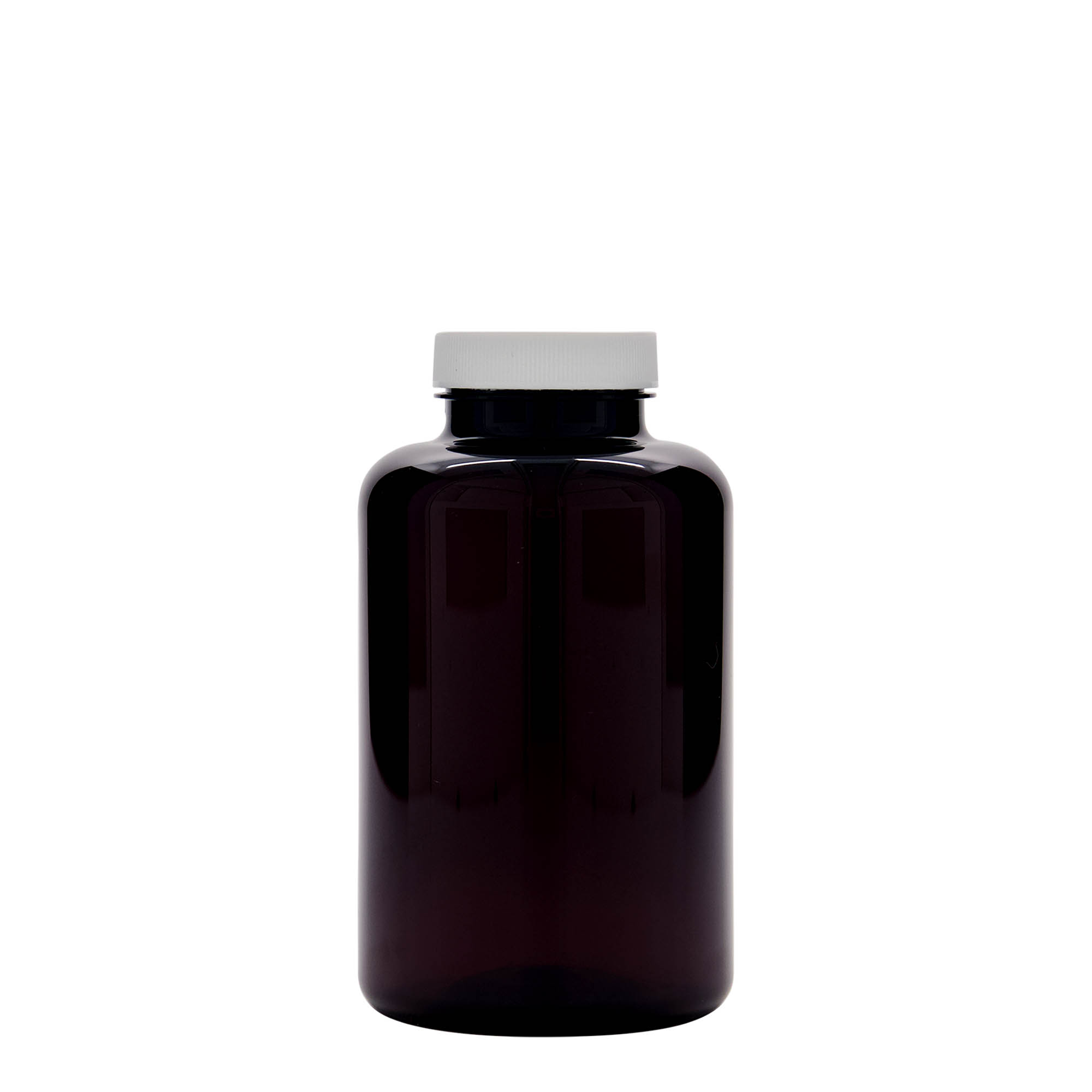 500 ml PET-beholder, plast, brun, åpning: 45/400