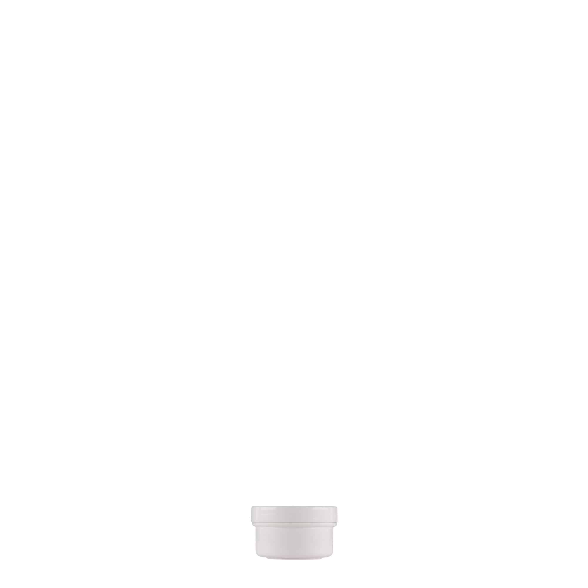 6 ml plastbeholder 'White Line', PP, hvit, åpning: skrukork