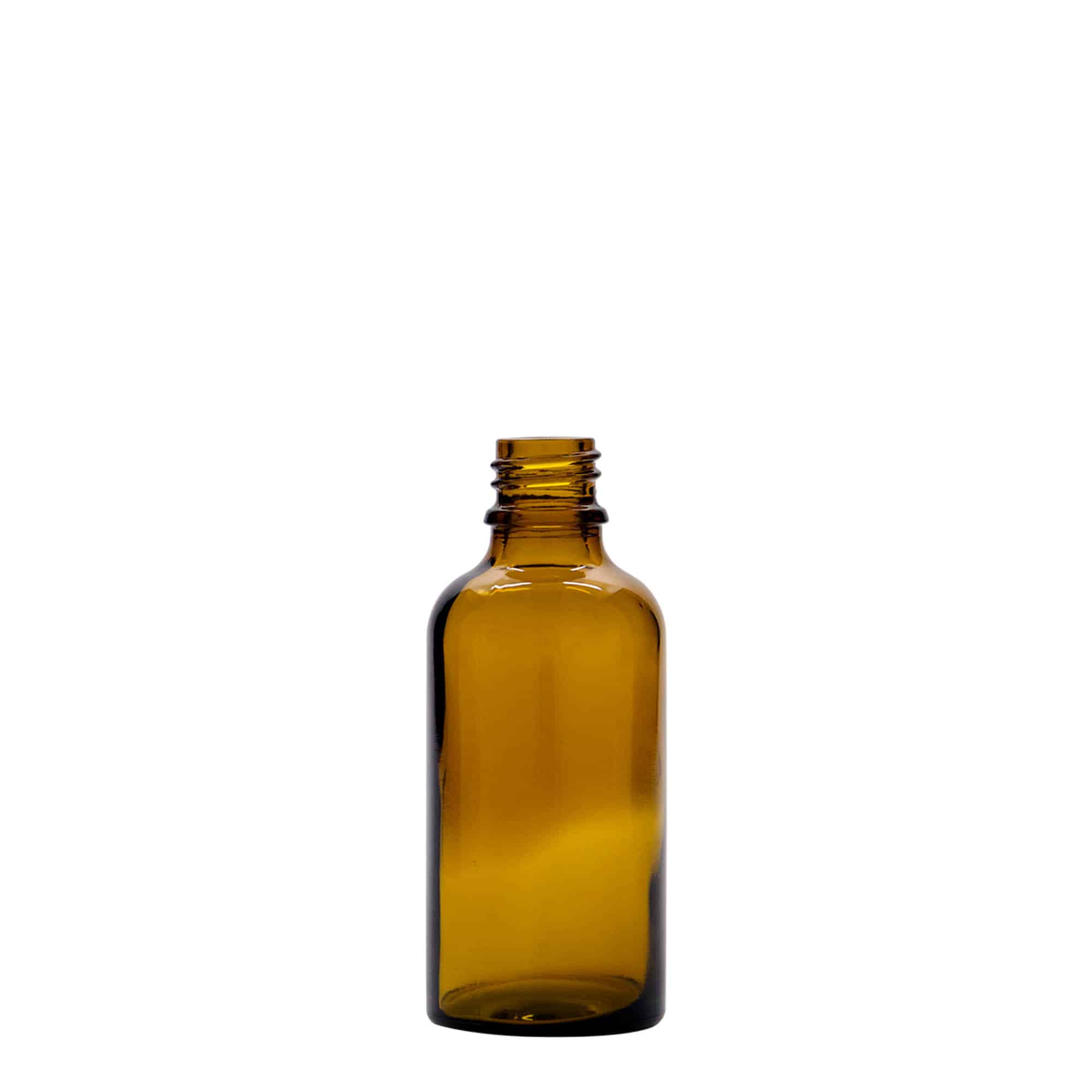 50 ml pipetteflaske medisin, glass, brun-rød, åpning: DIN 18