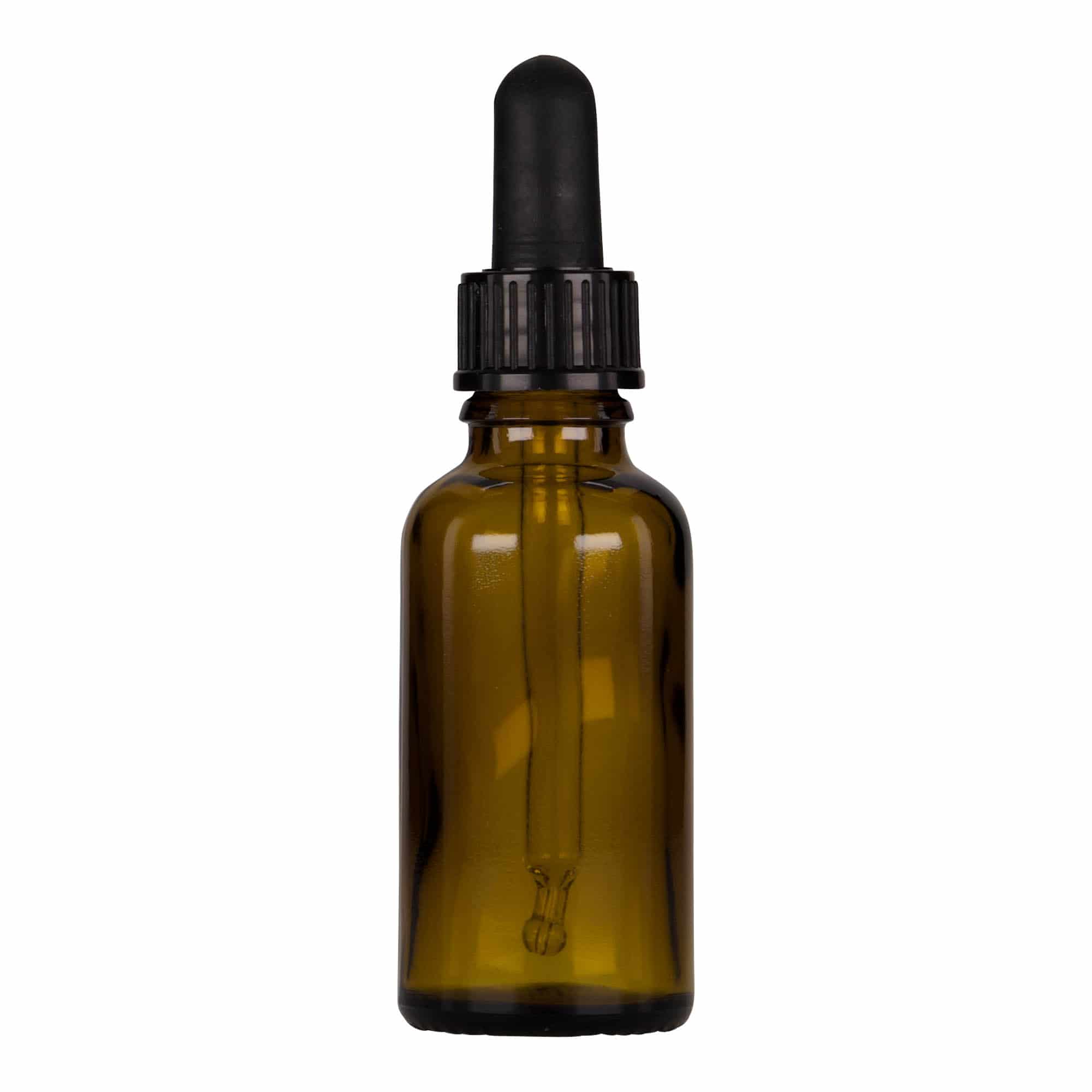 30 ml pipetteflaske medisin, glass, brun-svart, åpning: DIN 18