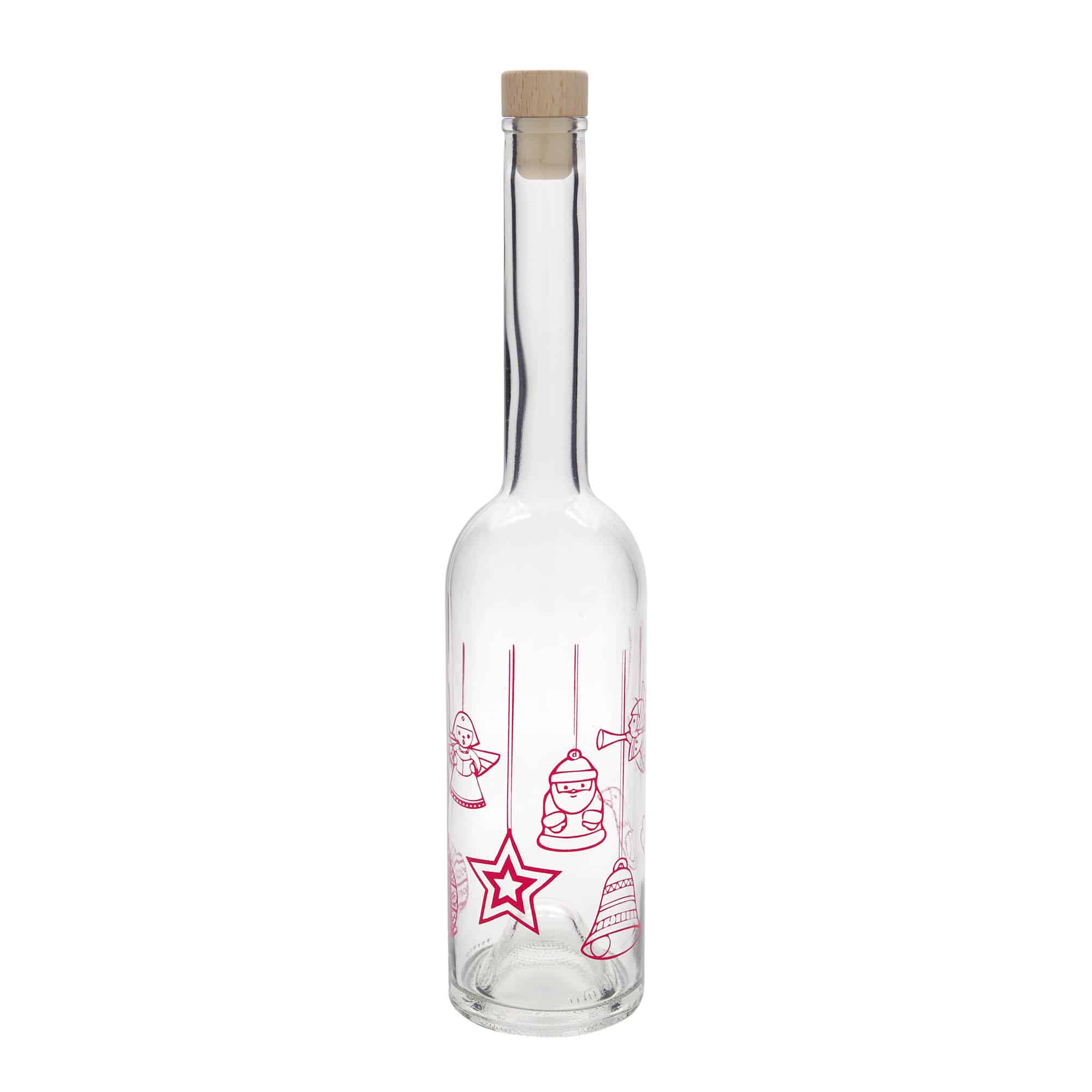500 ml glassflaske "Opera", motiv: Stjerner, åpning: Kork
