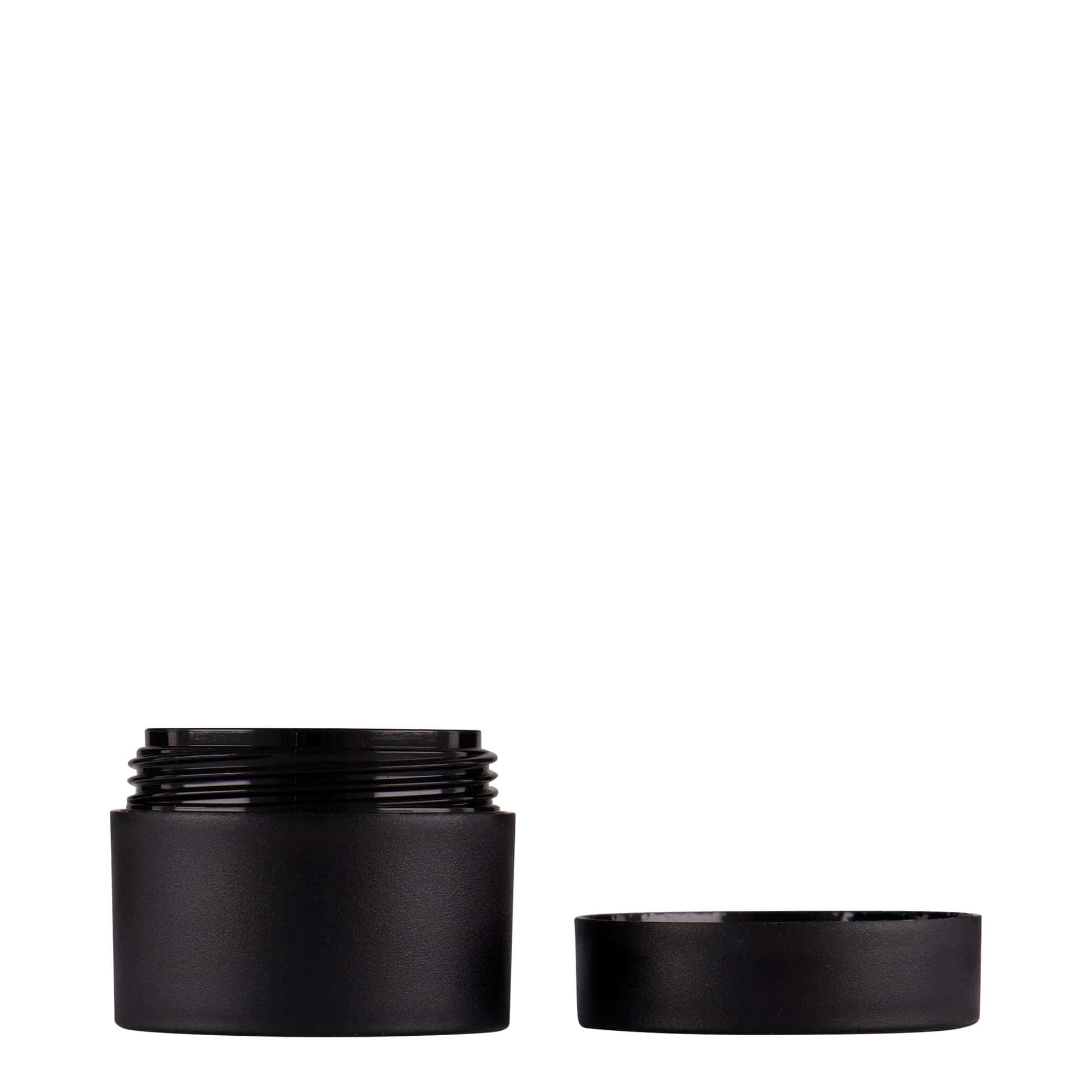 15 ml plastboks 'Antonella', PP, svart, åpning: skrukork