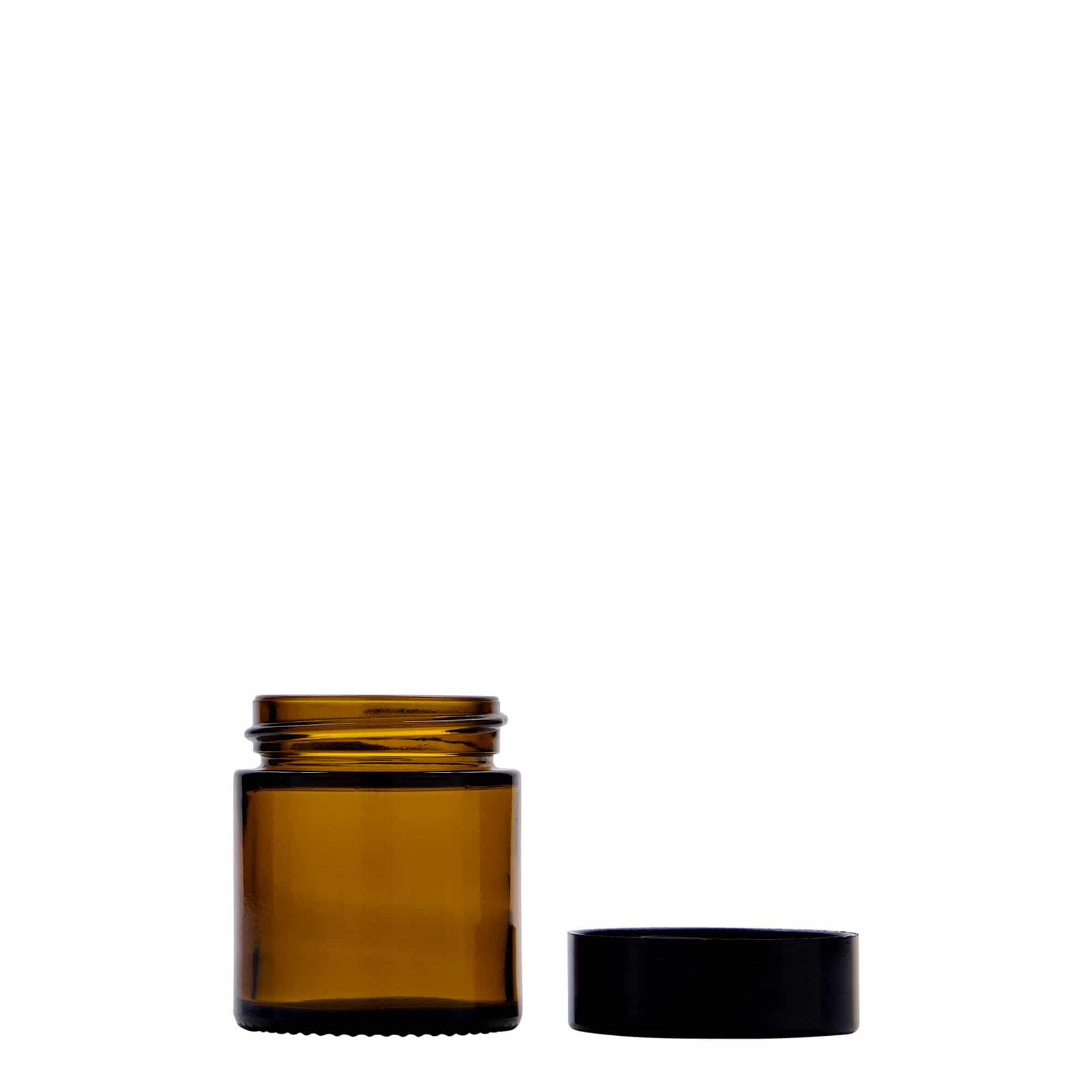30 ml krukke 'Brown Line', glass, brun, åpning: skrukork