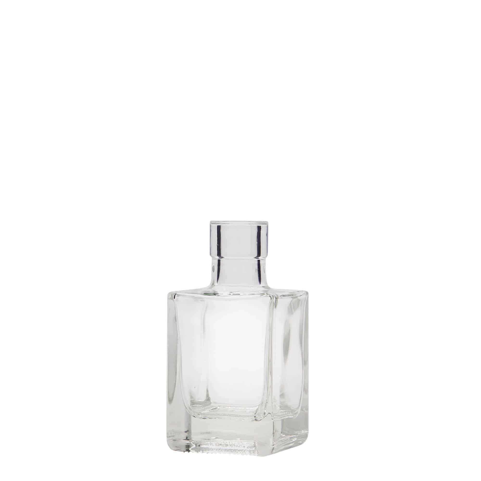 50 ml glassflaske "Cube", kvadratisk, åpning: Kork
