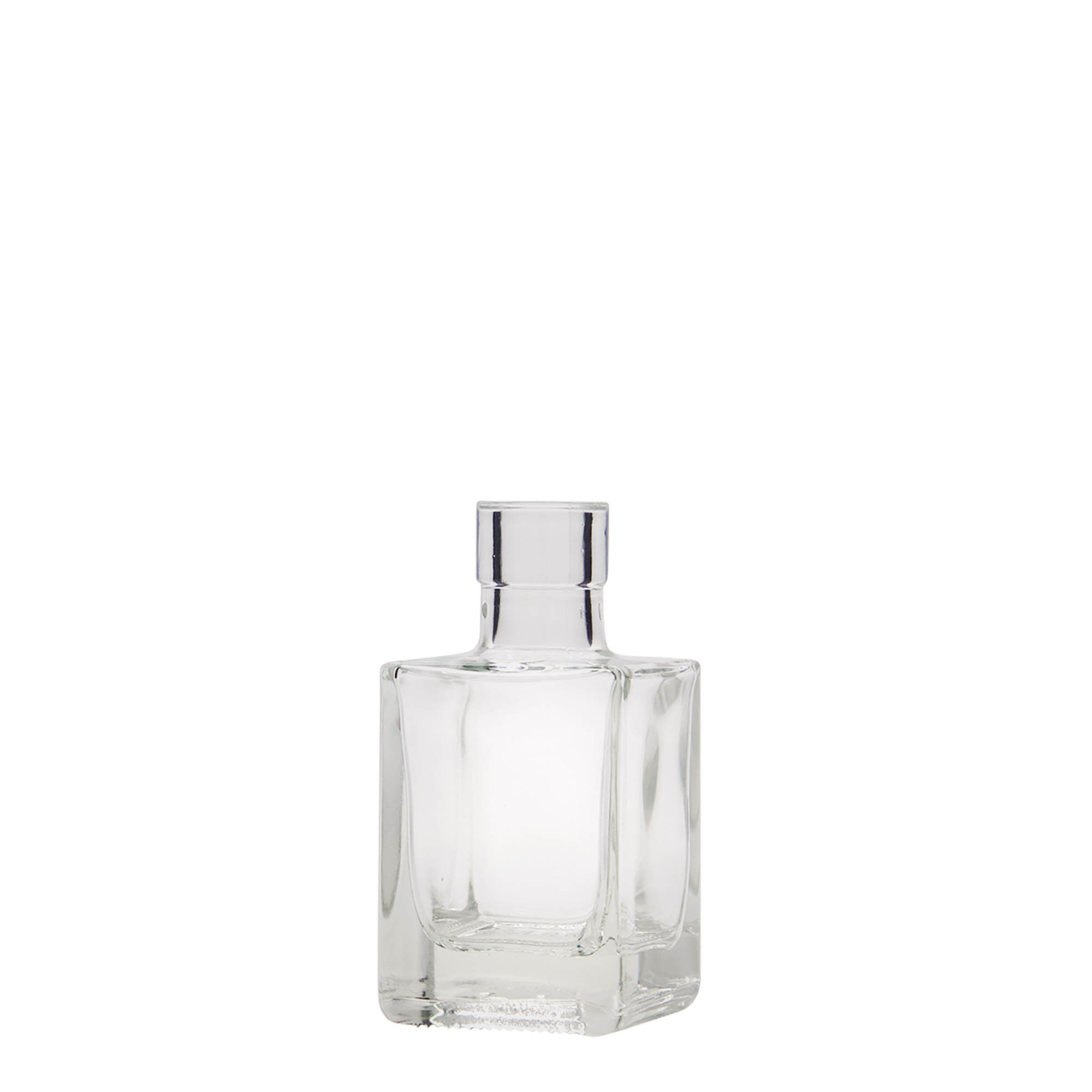 50 ml glassflaske 'Cube', firkantet, åpning: kork 50 ml glassflaske 'Cube', firkantet, åpning: kork
