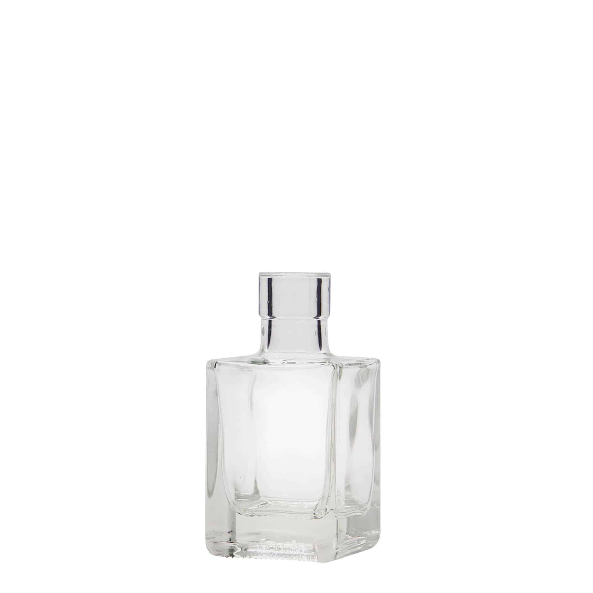 50 ml glassflaske 'Cube', firkantet, åpning: kork