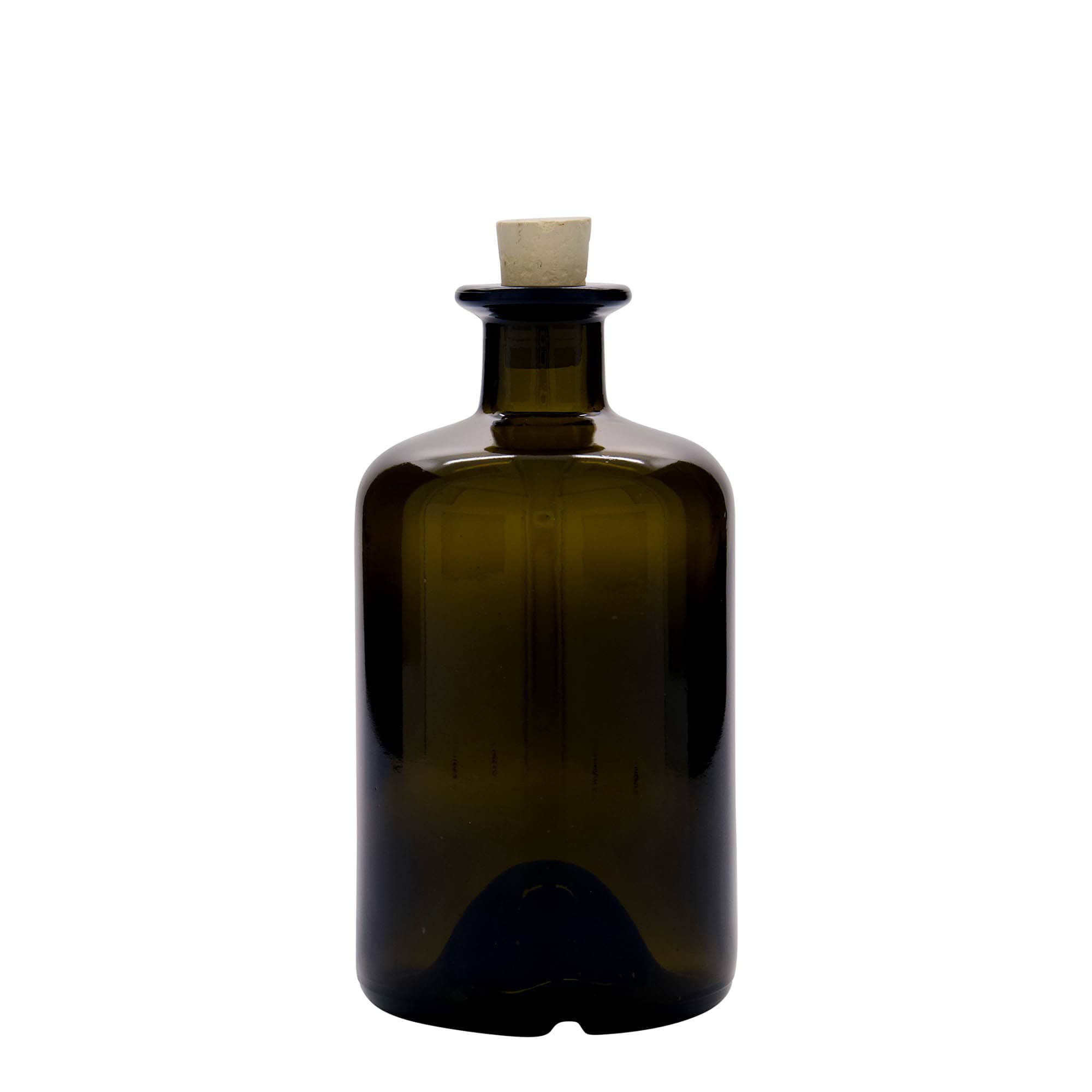 500 ml glassflaske apotek, antikkgrønn, åpning: kork