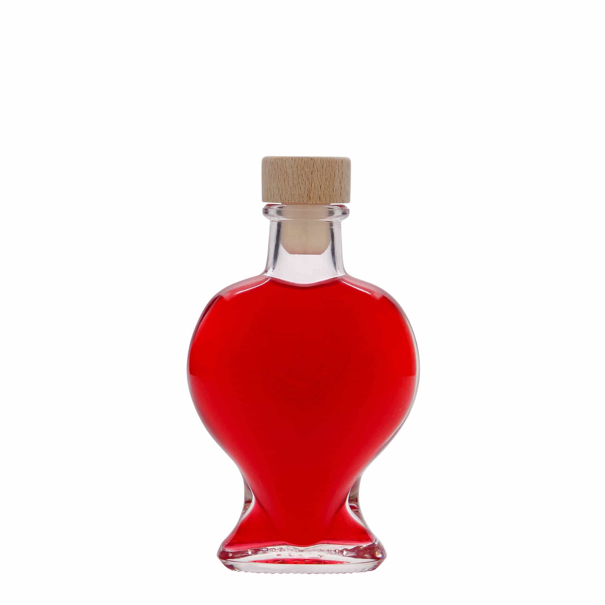 100 ml glassflaske "hjerte", åpning: Kork