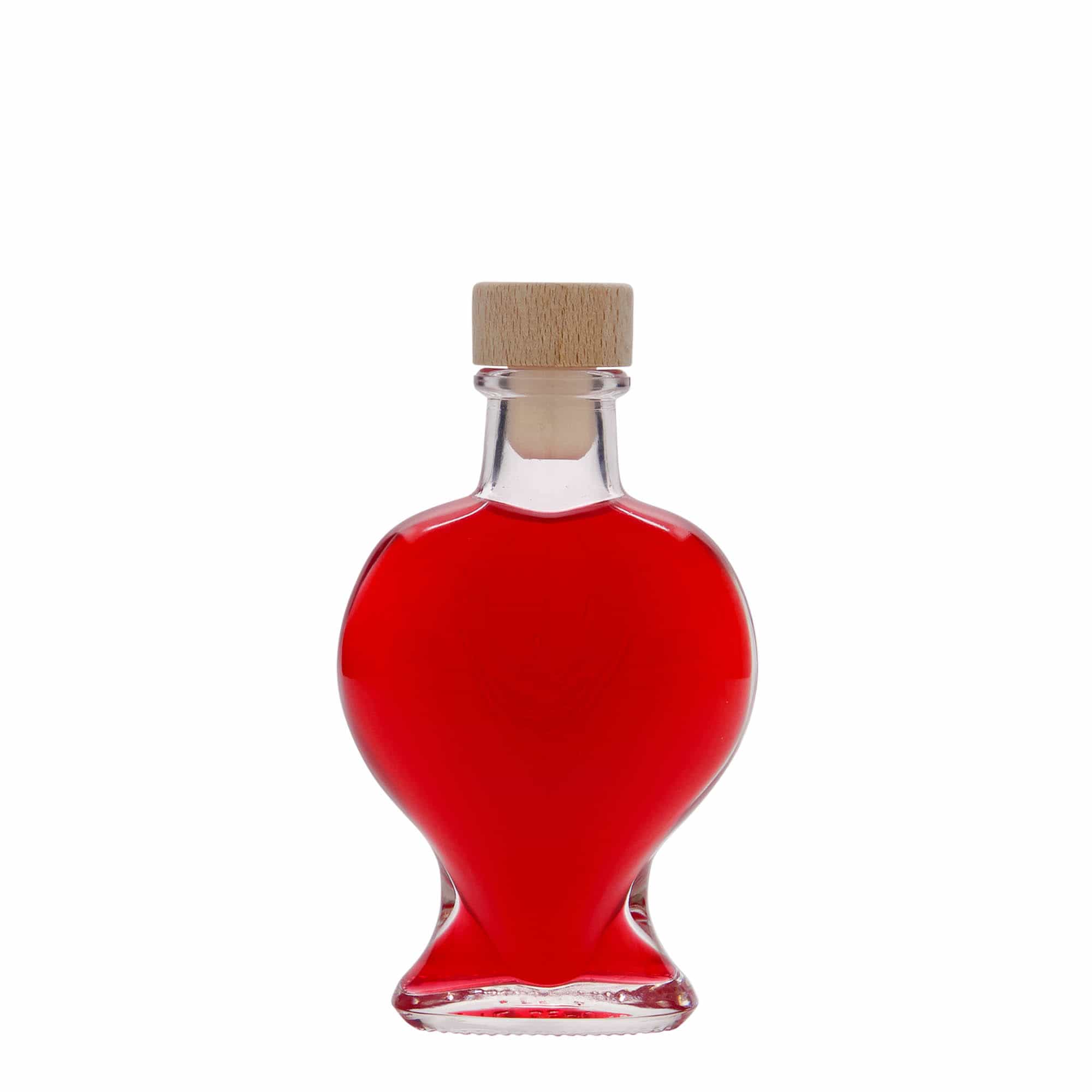 100 ml glassflaske 'Hjerte', åpning: kork