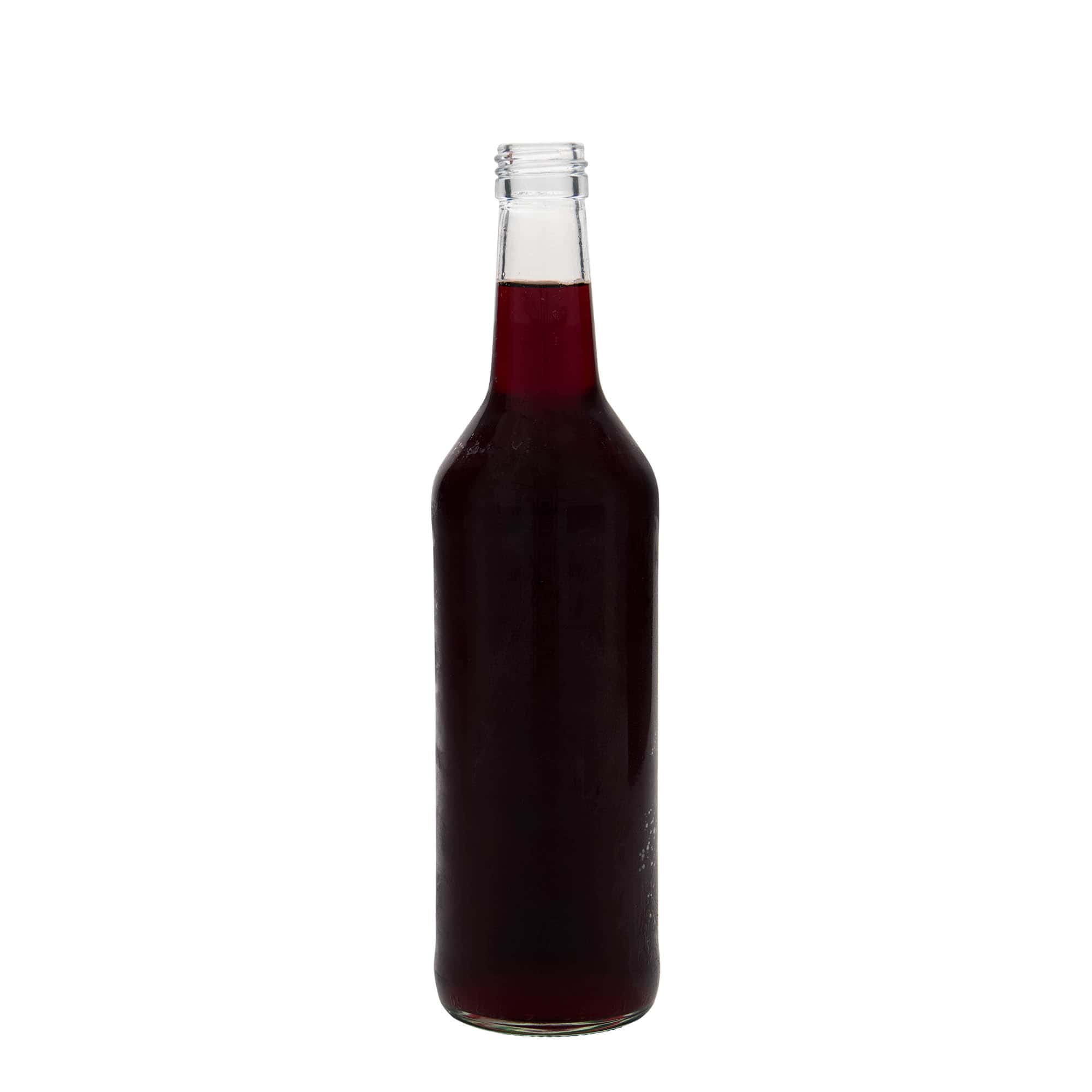 500 ml glassflaske med rett hals, åpning: PP 28