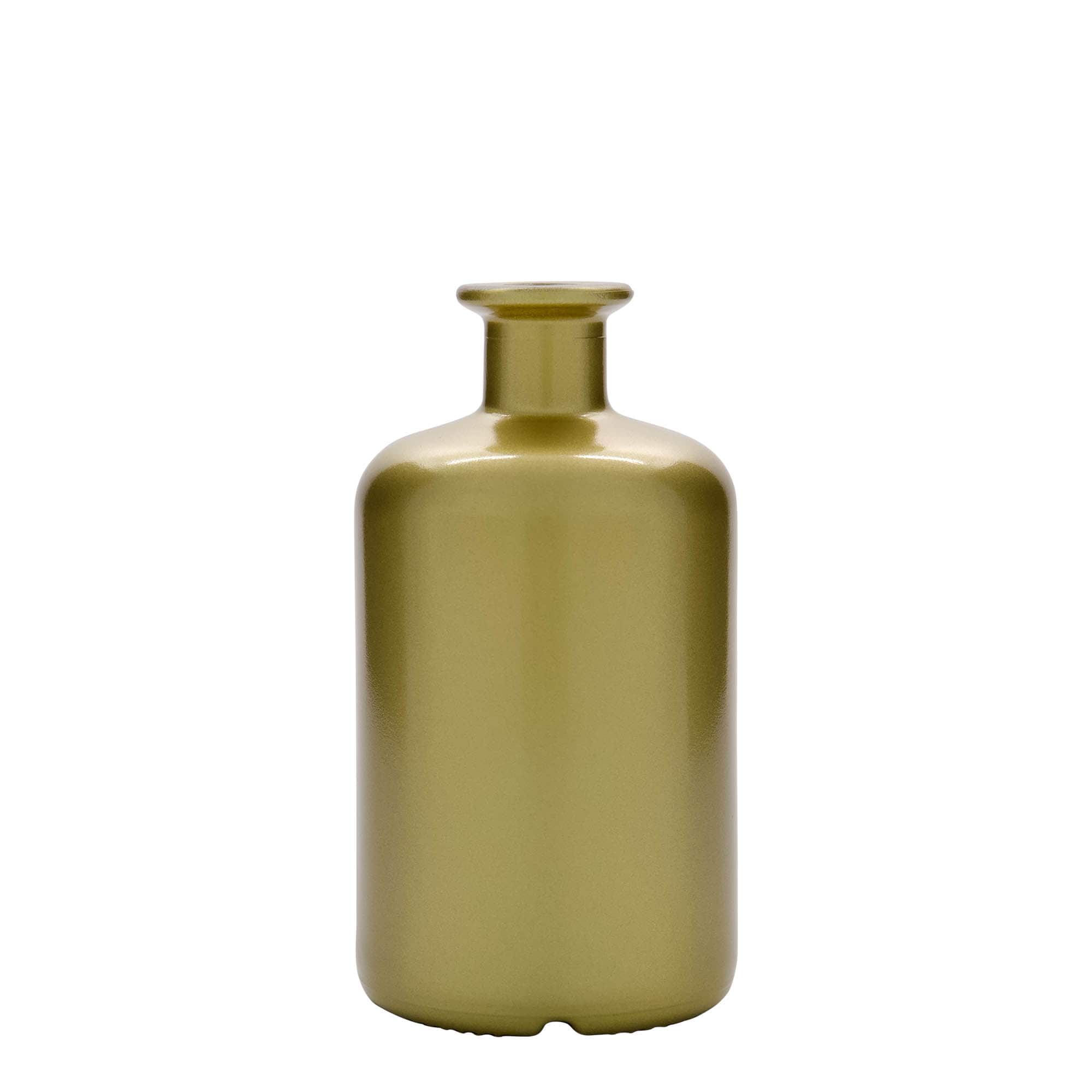 500 ml glassflaske apotekerglass, gull, åpning: kork