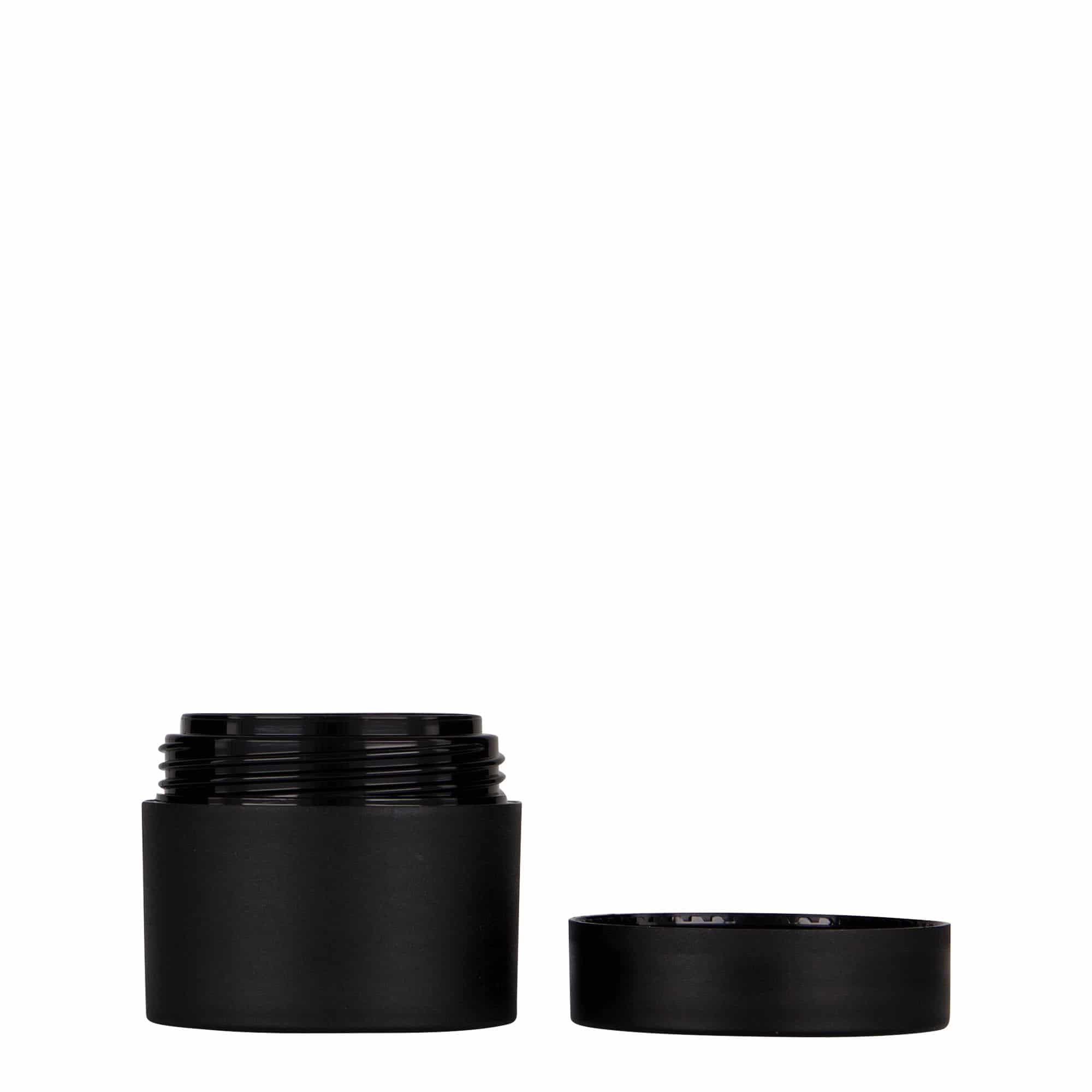 30 ml plastboks 'Antonella', PP, svart, åpning: skrukork