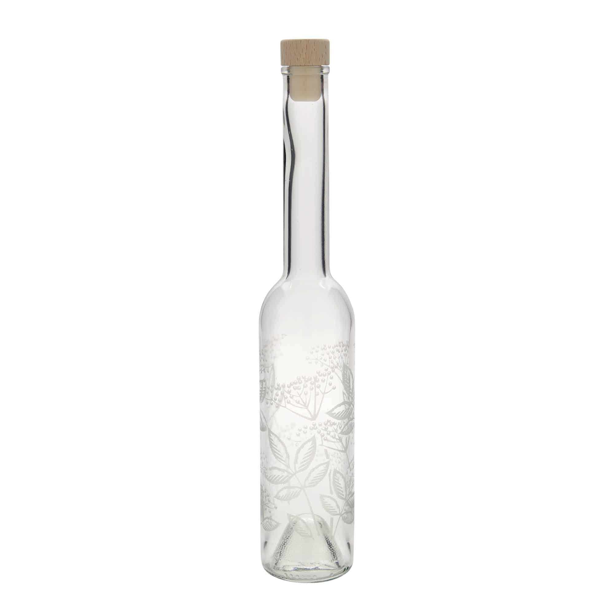 350 ml glassflaske "Opera", motiv: Hylleblomst, åpning: Kork