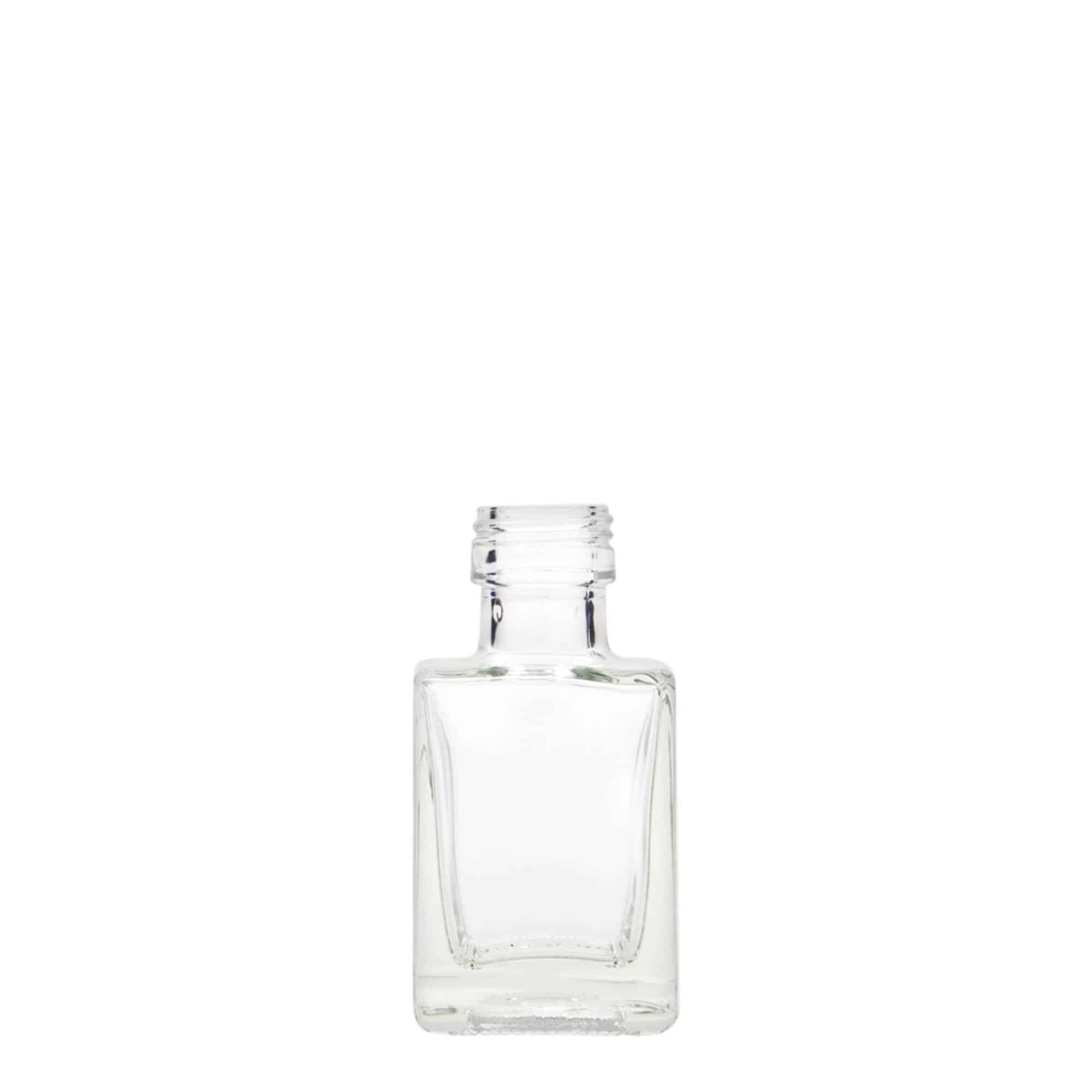 50 ml glassflaske "Cube", kvadratisk, åpning: PP 24 50 ml glassflaske "Cube", kvadratisk, åpning: PP 24