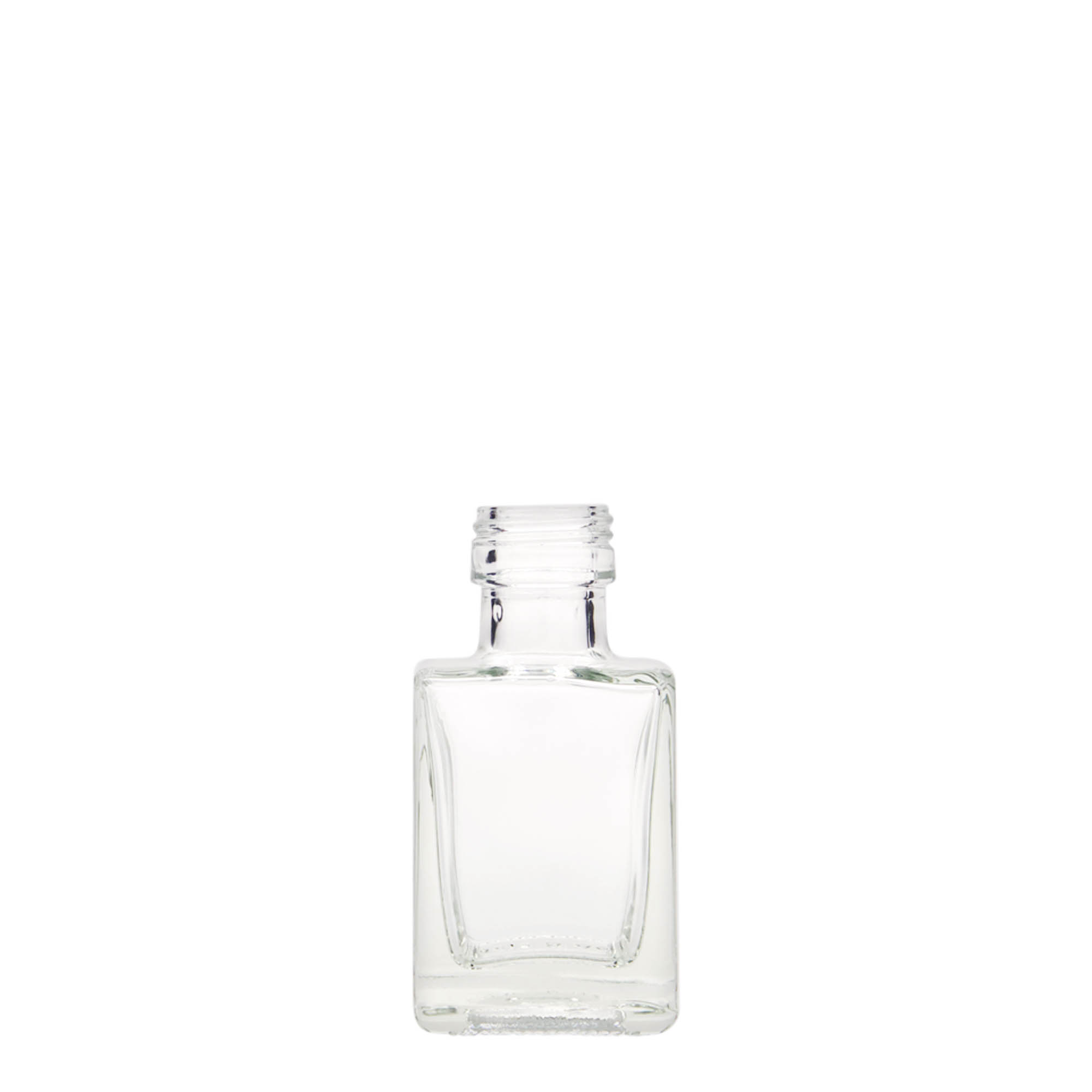 50 ml glassflaske 'Cube', firkantet, åpning: PP 24 50 ml glassflaske 'Cube', firkantet, åpning: PP 24