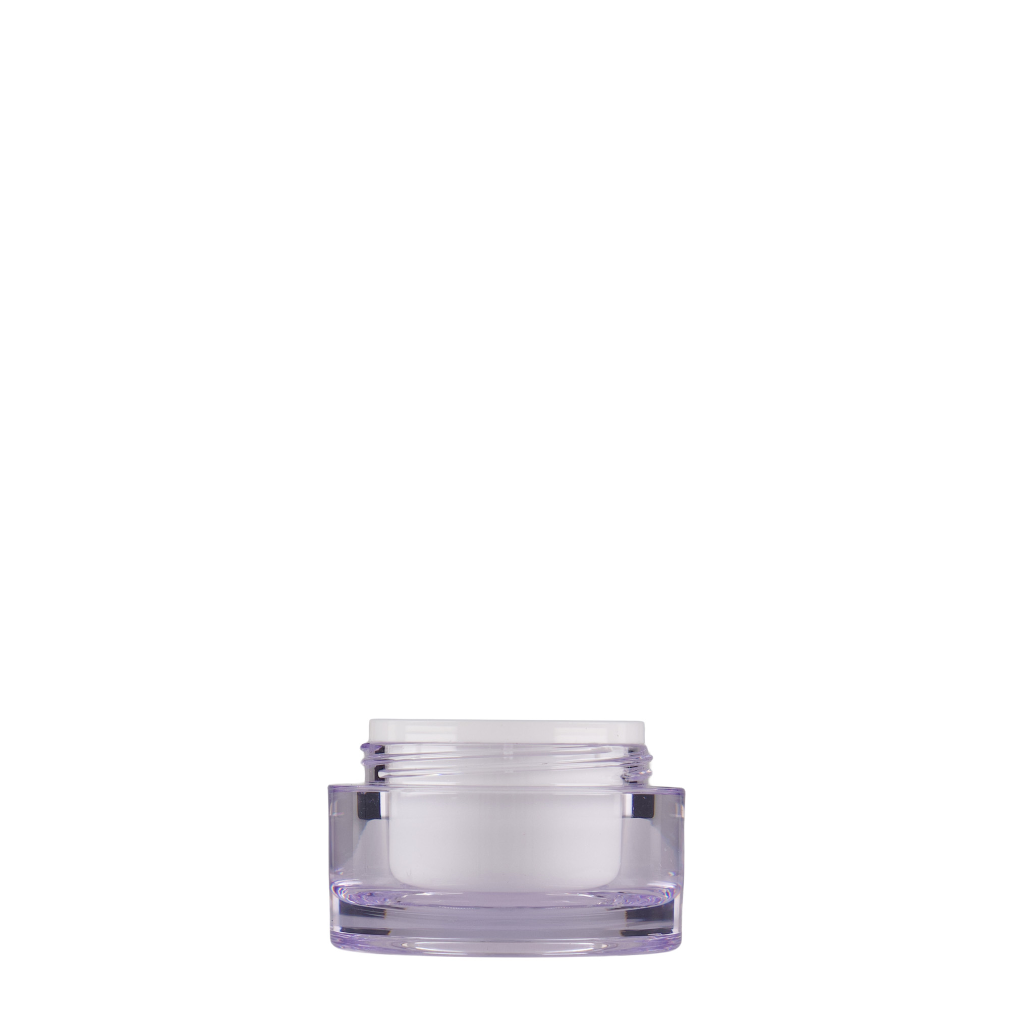 10 ml krukke, SAN-plast, hvit, åpning: skrukork 10 ml krukke, SAN-plast, hvit, åpning: skrukork